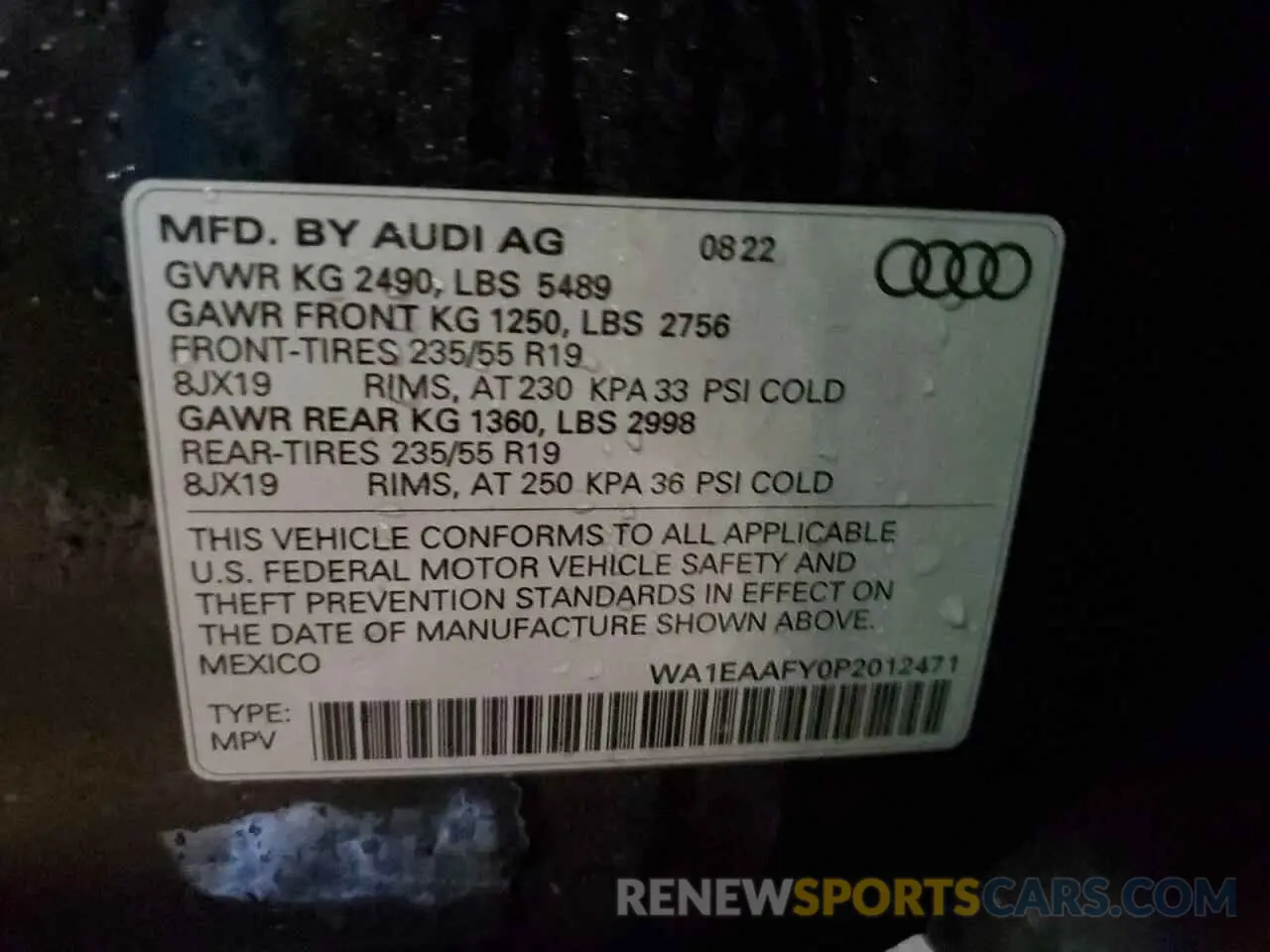 13 fotografías del automóvil dañado WA1EAAFY0P2012471 AUDI Q5 2023