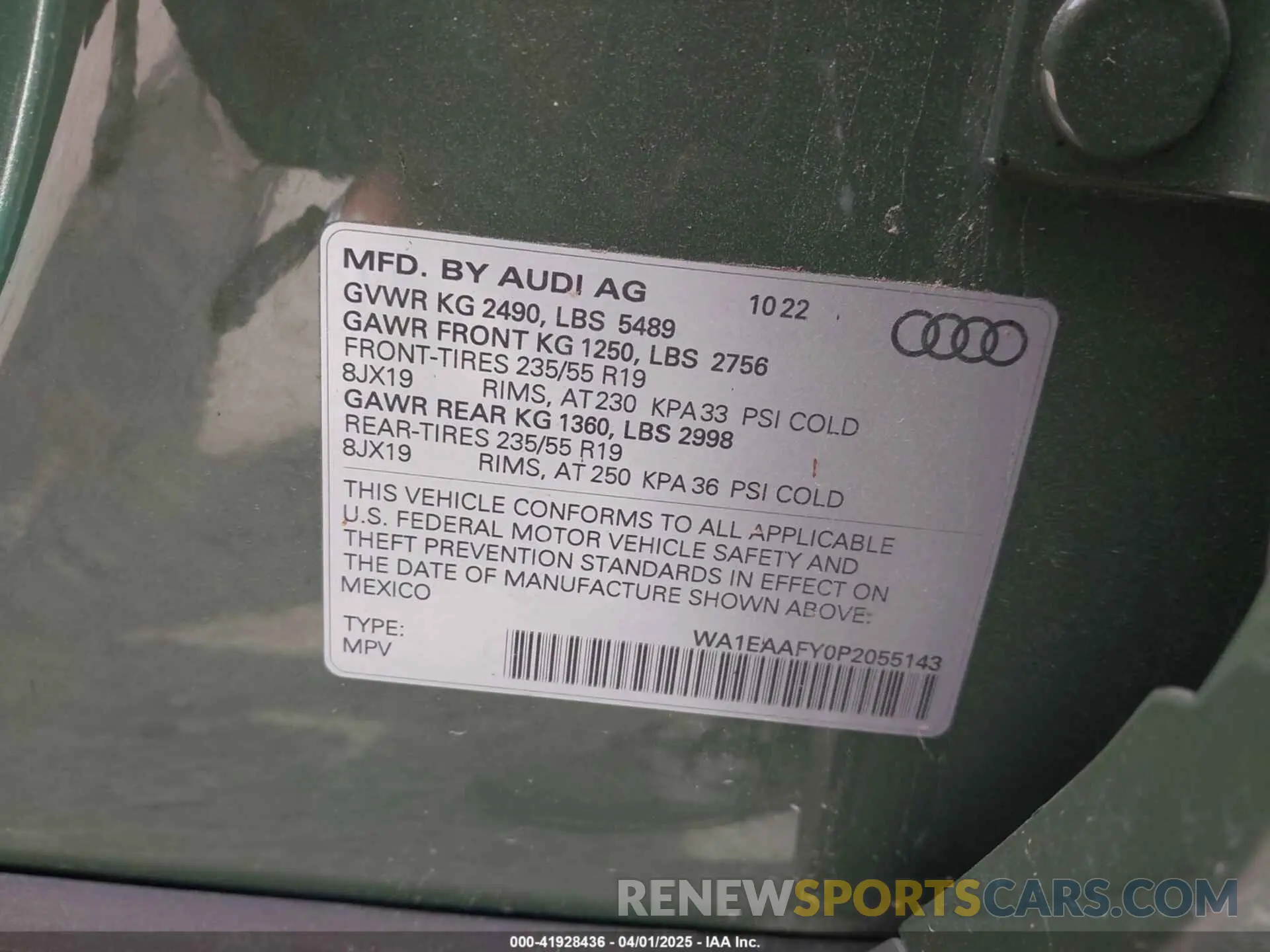 9 fotografías del automóvil dañado WA1EAAFY0P2055143 AUDI Q5 2023