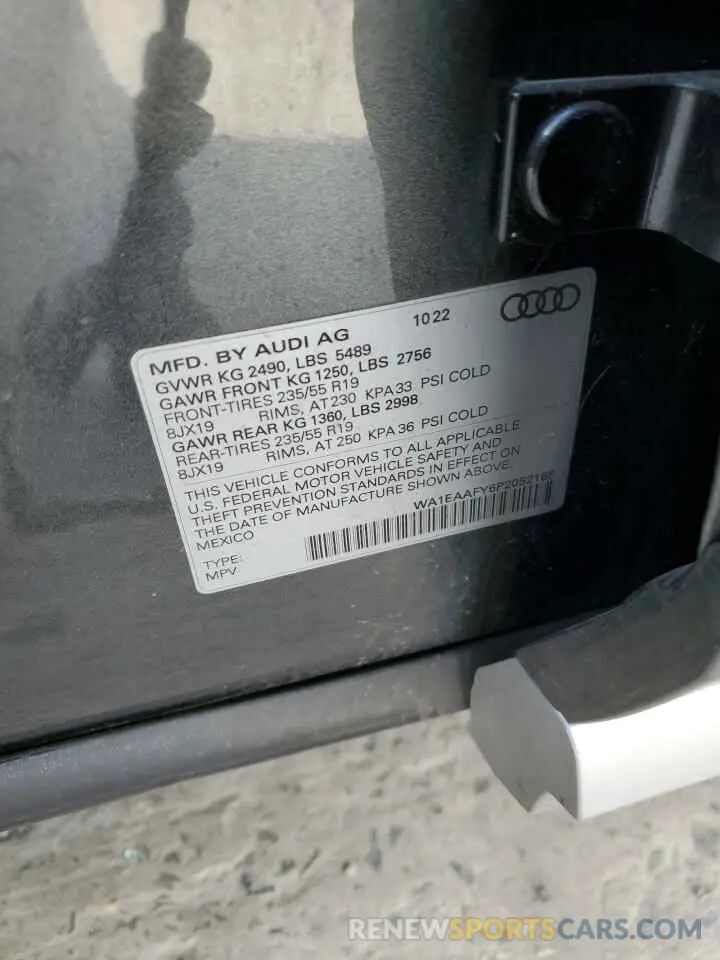 13 fotografías del automóvil dañado WA1EAAFY6P2052165 AUDI Q5 2023