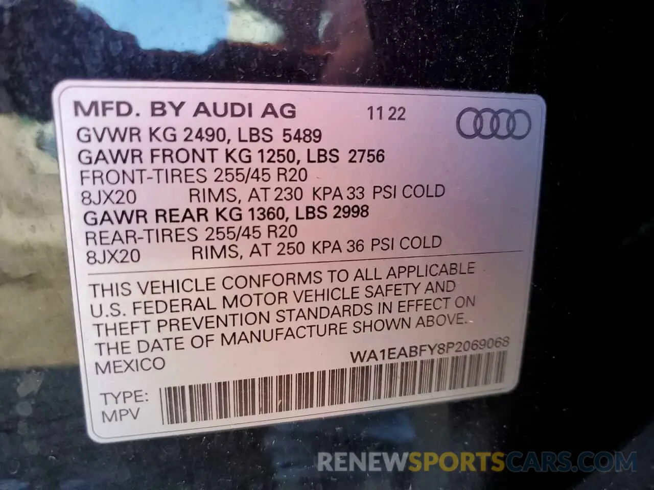 13 fotografías del automóvil dañado WA1EABFY8P2069068 AUDI Q5 2023