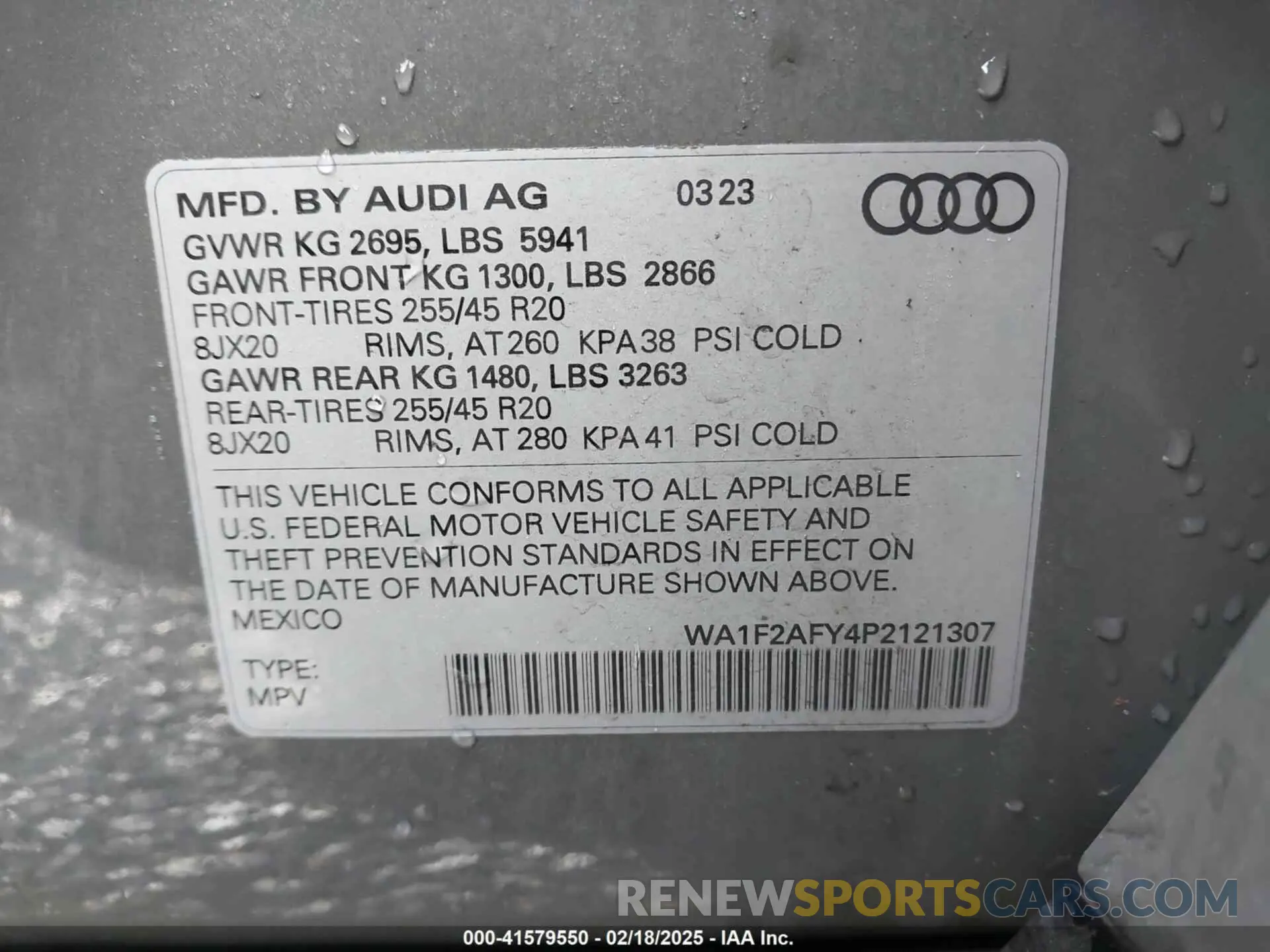 9 fotografías del automóvil dañado WA1F2AFY4P2121307 AUDI Q5 2023
