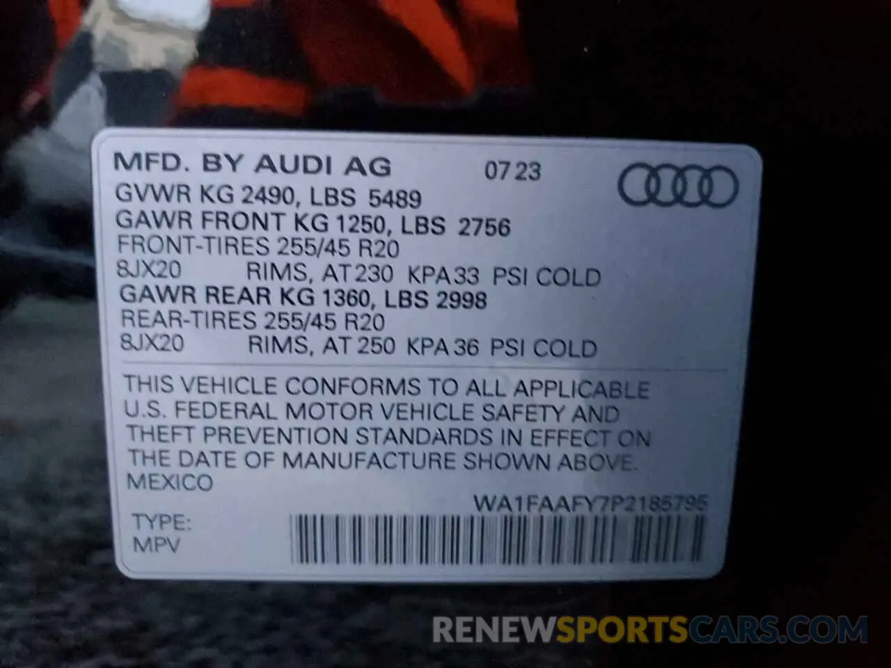 12 fotografías del automóvil dañado WA1FAAFY7P2185795 AUDI Q5 2023