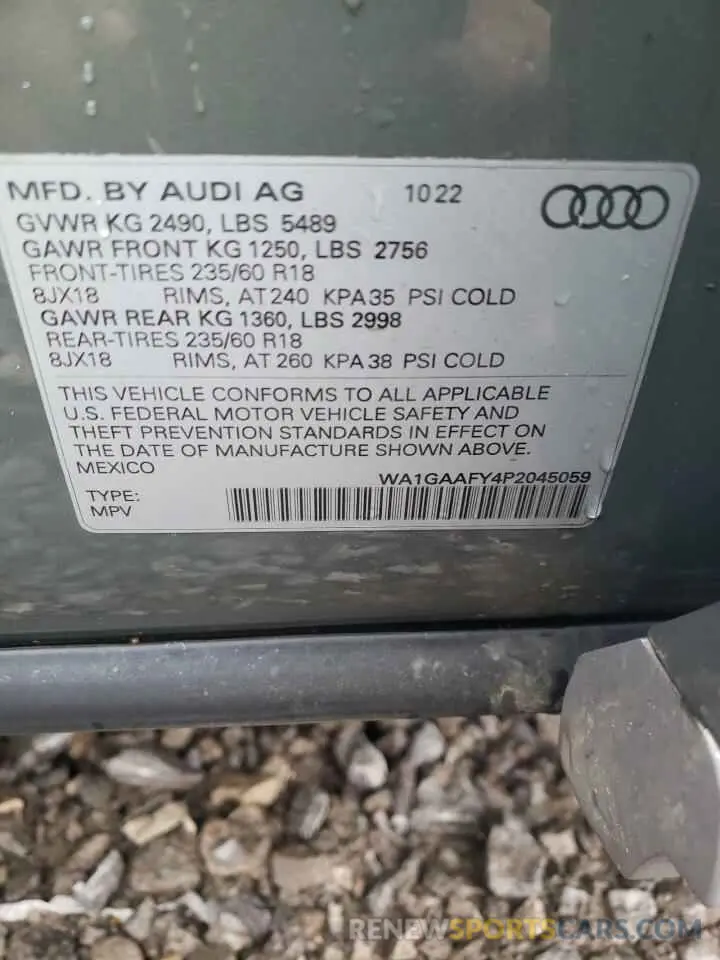 12 fotografías del automóvil dañado WA1GAAFY4P2045059 AUDI Q5 2023