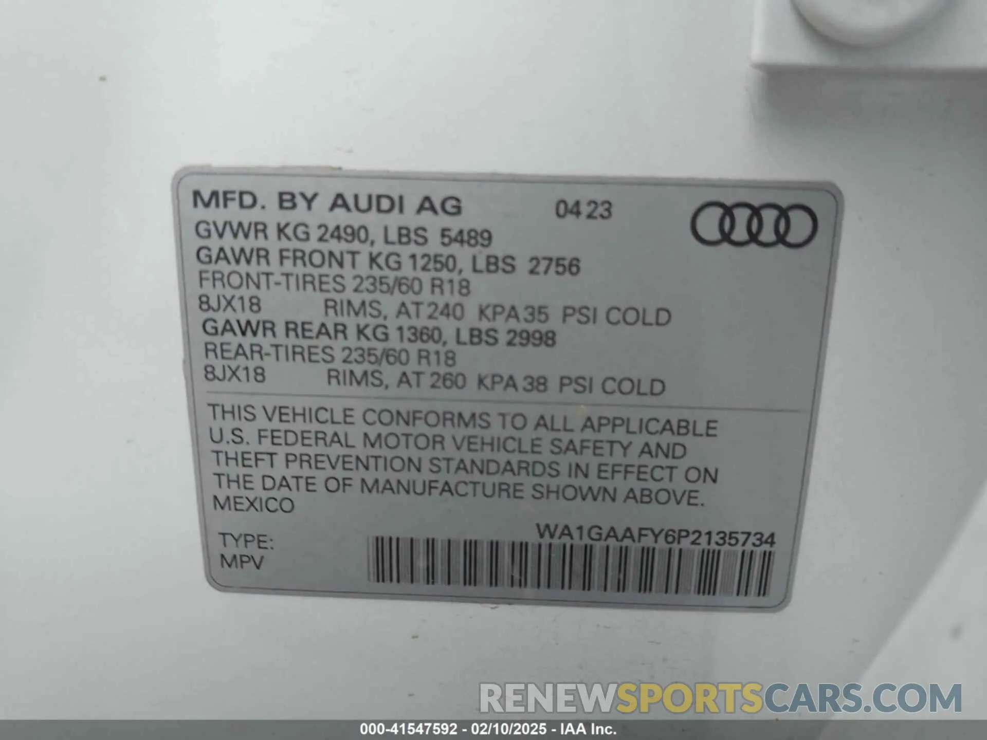 9 fotografías del automóvil dañado WA1GAAFY6P2135734 AUDI Q5 2023