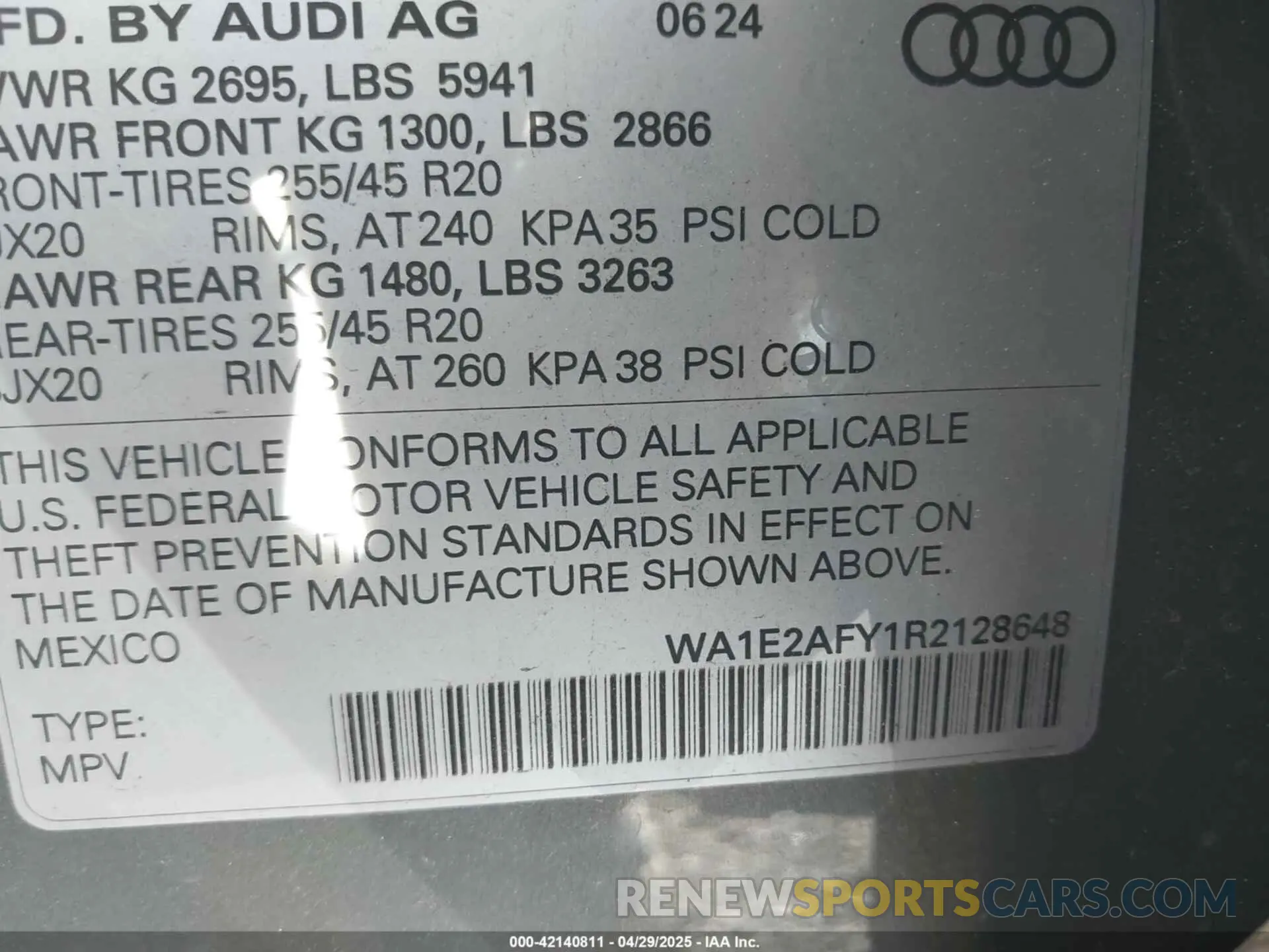 9 fotografías del automóvil dañado WA1E2AFY1R2128648 AUDI Q5 2024