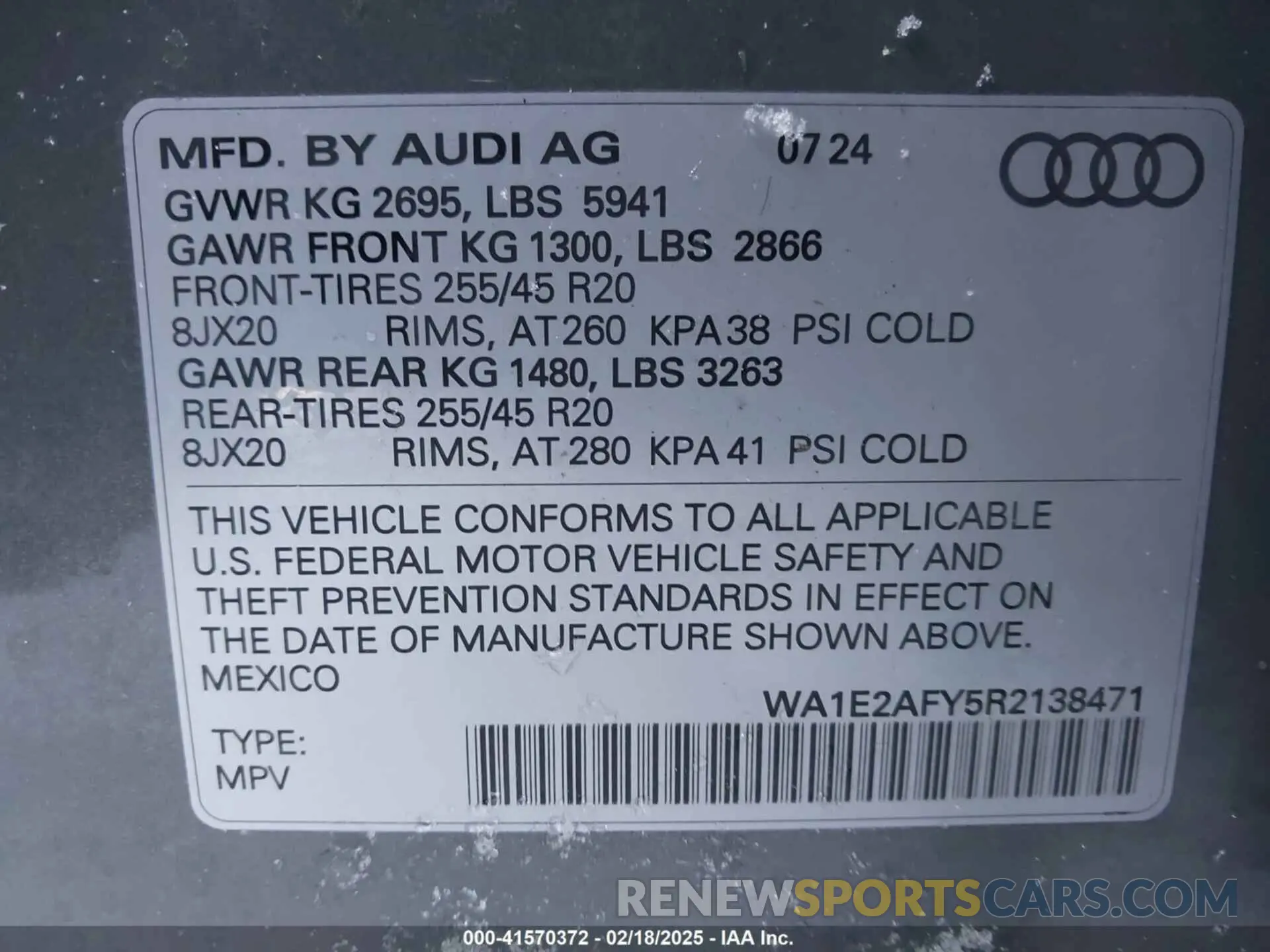 9 fotografías del automóvil dañado WA1E2AFY5R2138471 AUDI Q5 2024
