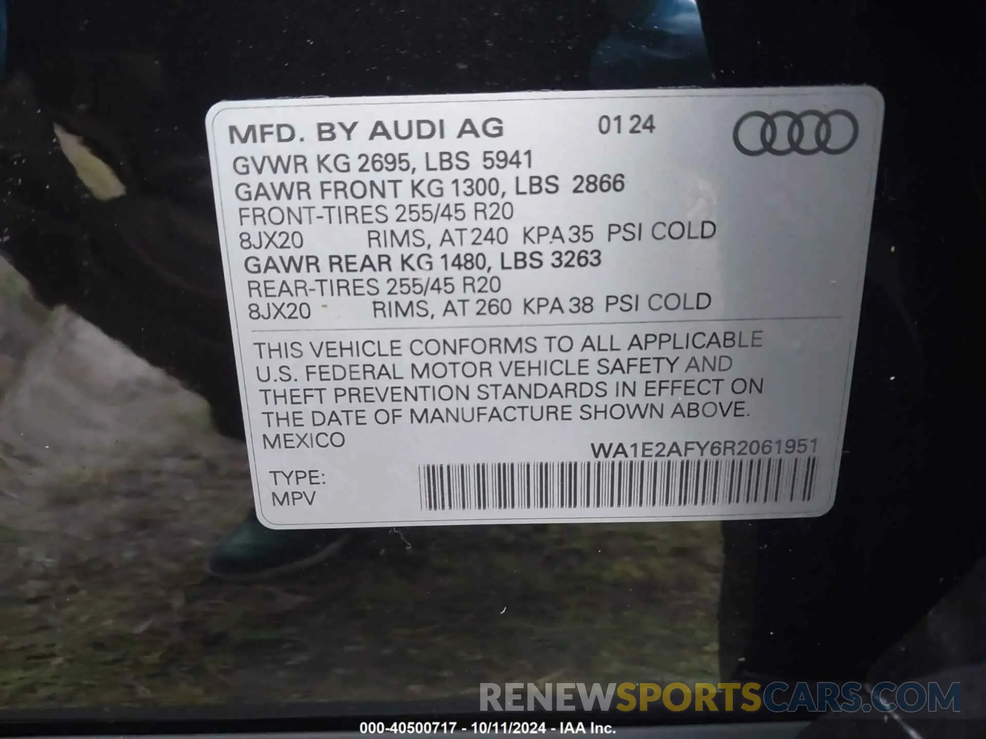 9 fotografías del automóvil dañado WA1E2AFY6R2061951 AUDI Q5 2024