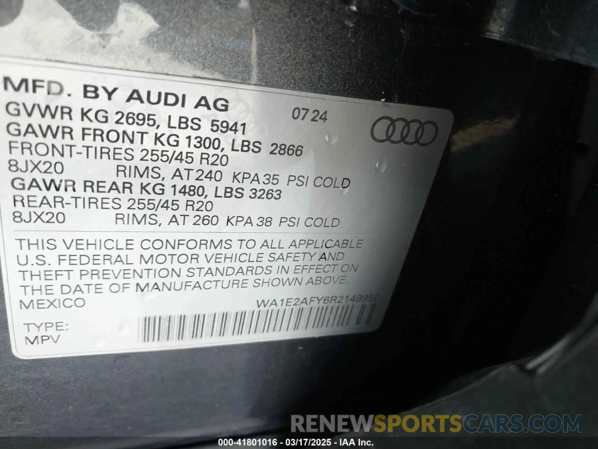9 fotografías del automóvil dañado WA1E2AFY6R2149950 AUDI Q5 2024
