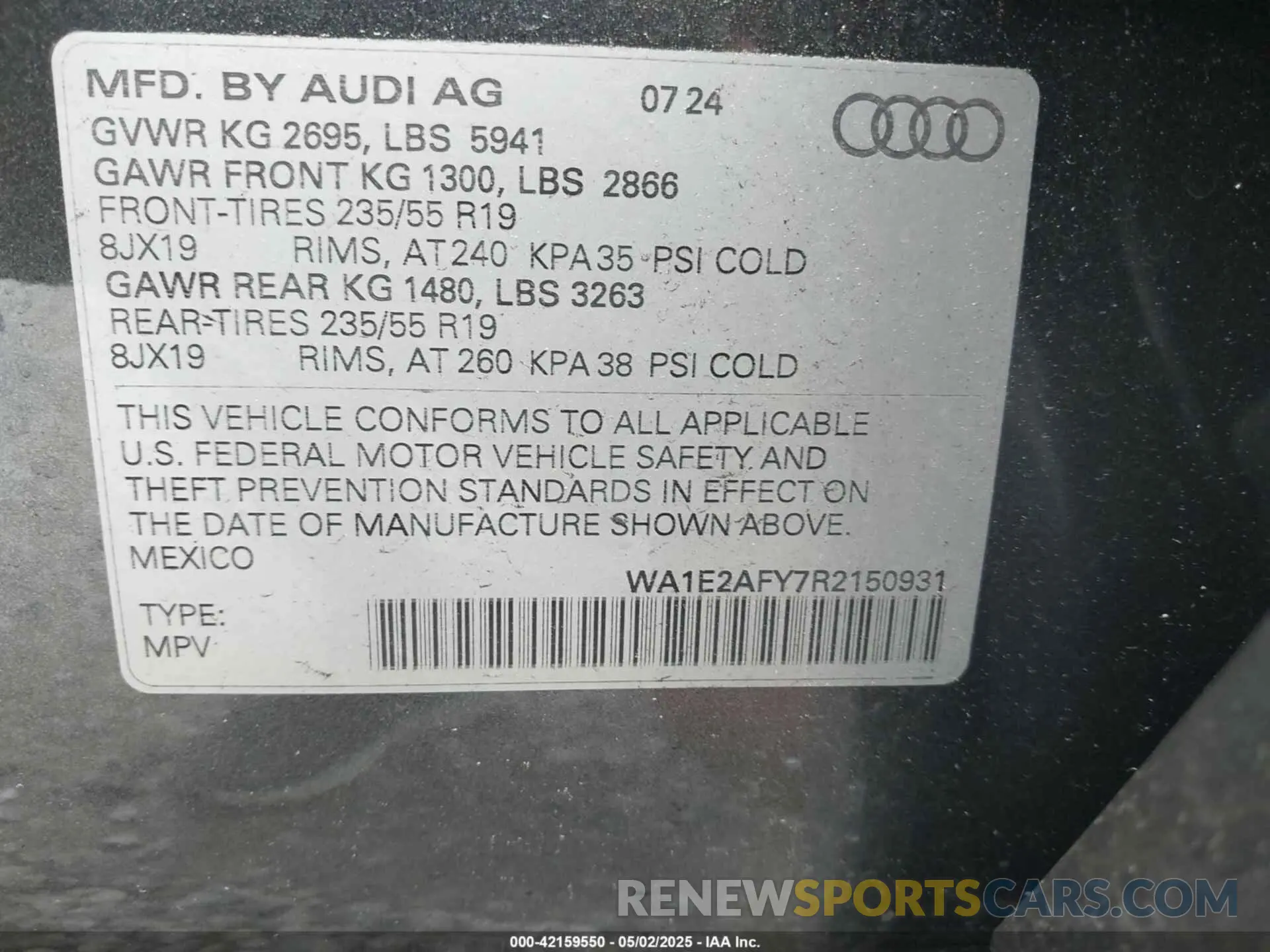 9 fotografías del automóvil dañado WA1E2AFY7R2150931 AUDI Q5 2024