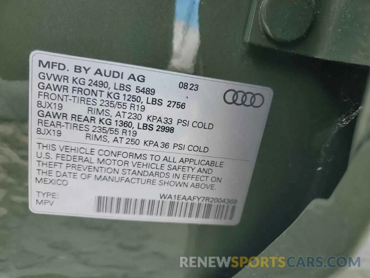 13 fotografías del automóvil dañado WA1EAAFY7R2004368 AUDI Q5 2024
