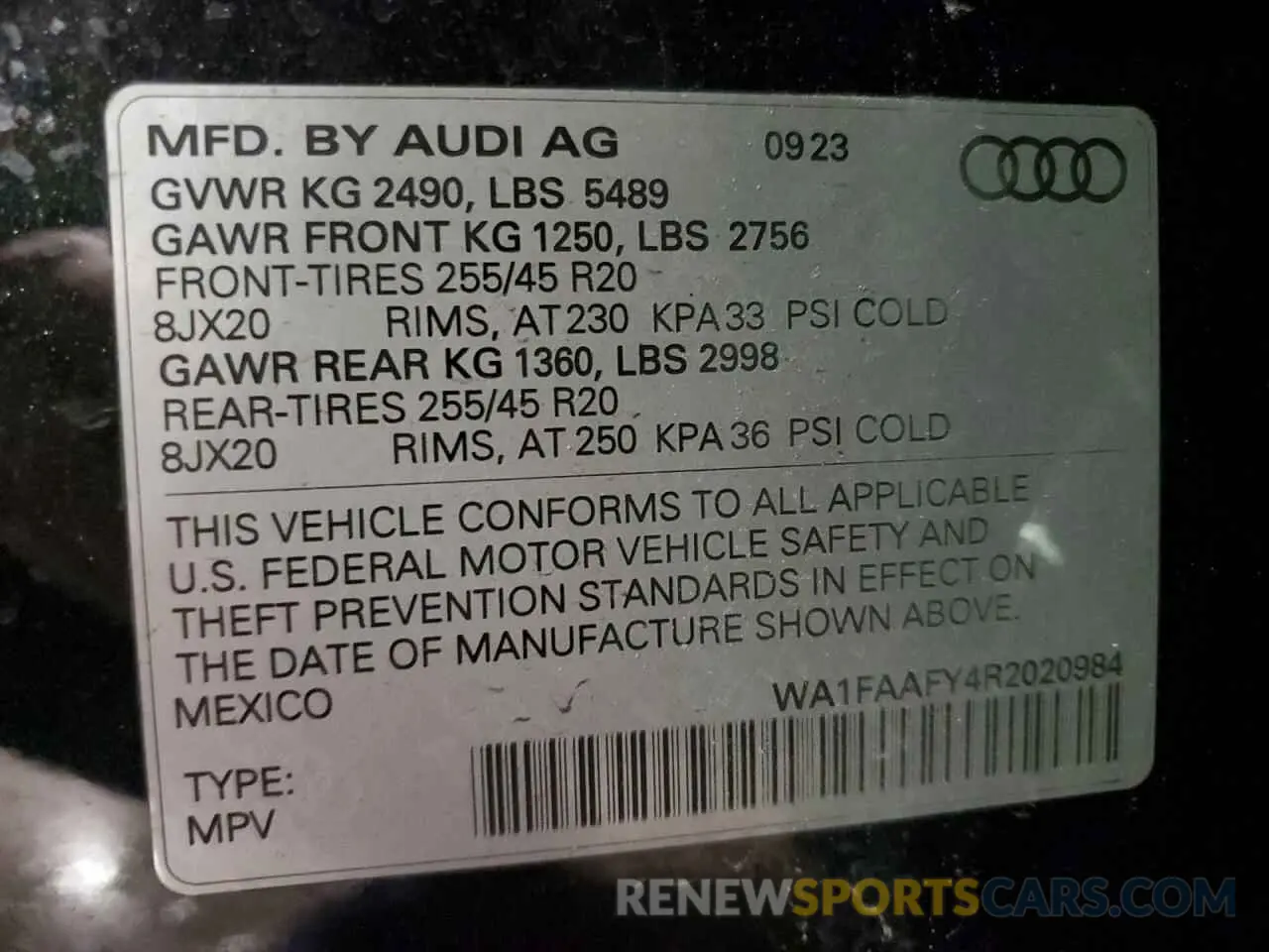13 fotografías del automóvil dañado WA1FAAFY4R2020984 AUDI Q5 2024
