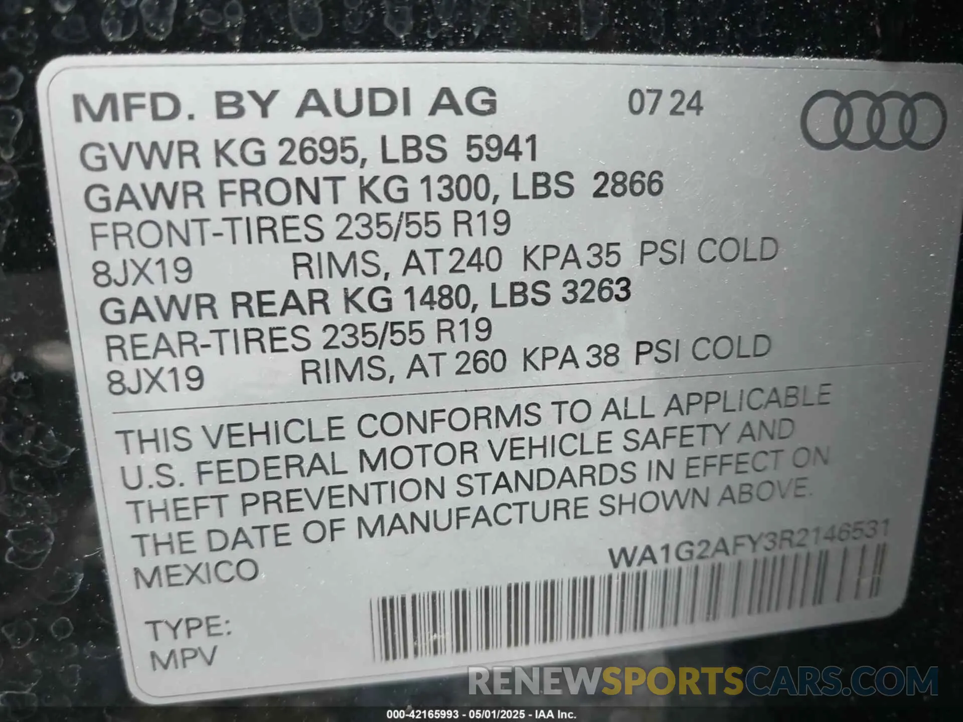 9 fotografías del automóvil dañado WA1G2AFY3R2146531 AUDI Q5 2024