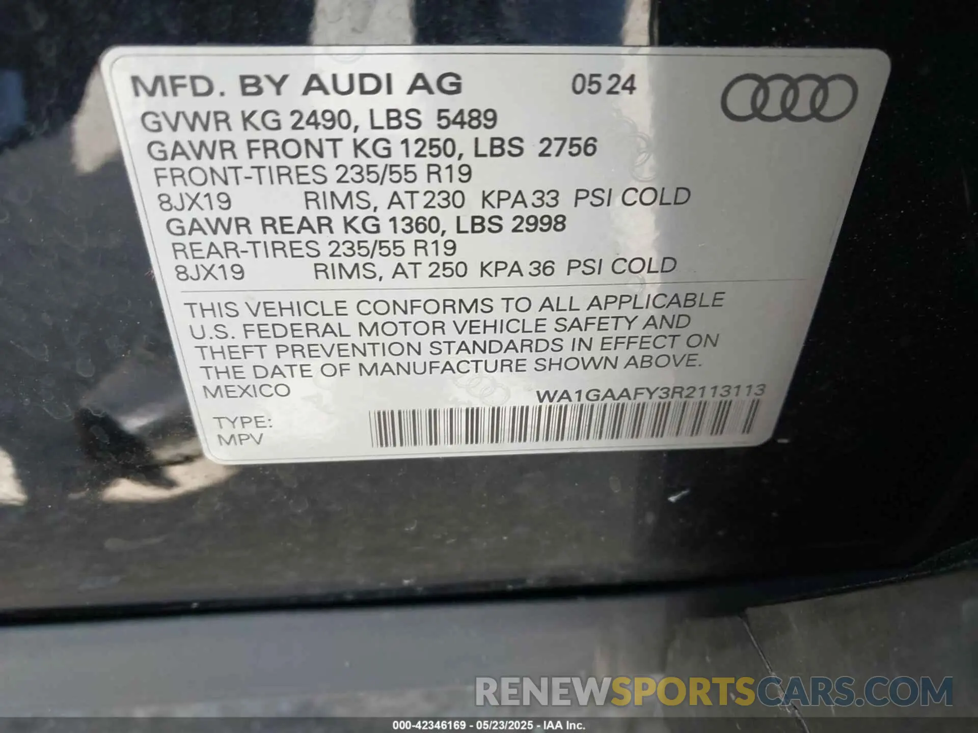 9 fotografías del automóvil dañado WA1GAAFY3R2113113 AUDI Q5 2024