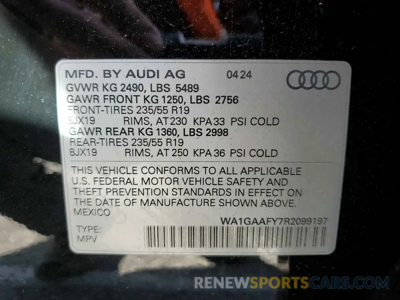 15 fotografías del automóvil dañado WA1GAAFY7R2099197 AUDI Q5 2024