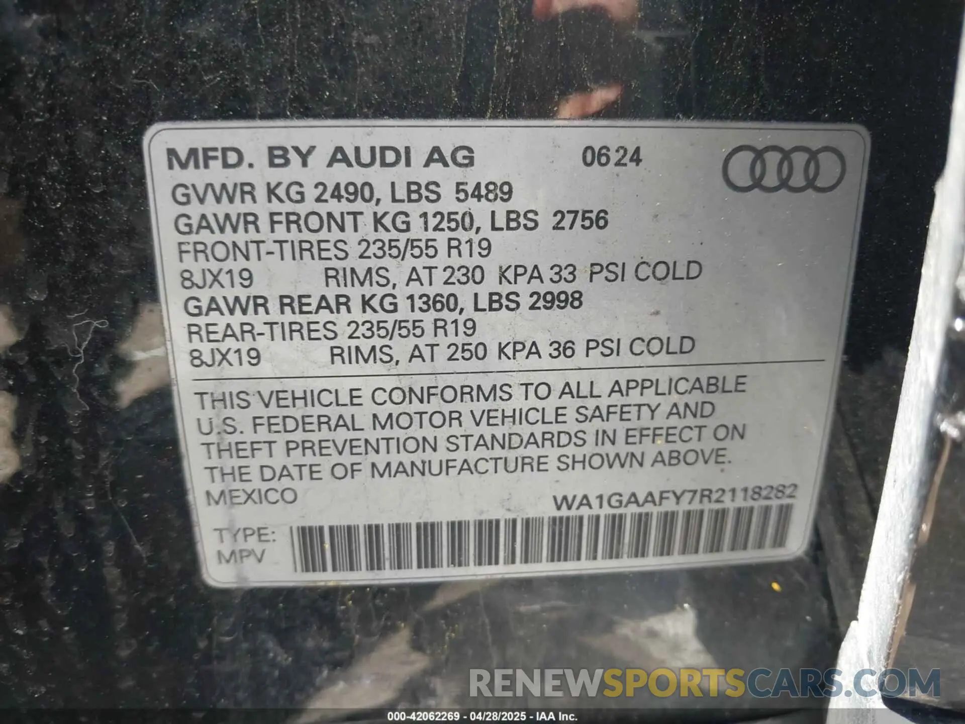 9 fotografías del automóvil dañado WA1GAAFY7R2118282 AUDI Q5 2024