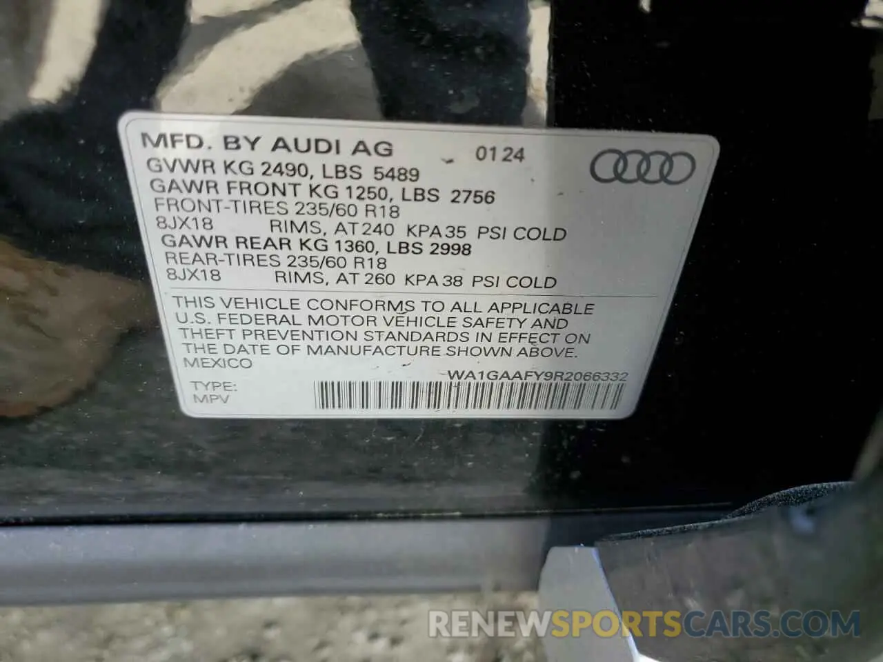 14 fotografías del automóvil dañado WA1GAAFY9R2066332 AUDI Q5 2024