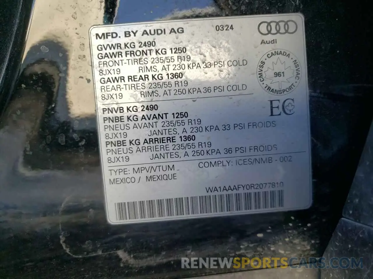 14 fotografías del automóvil dañado WA1AAAFY0R2077810 AUDI Q5 KOMFORT 2024