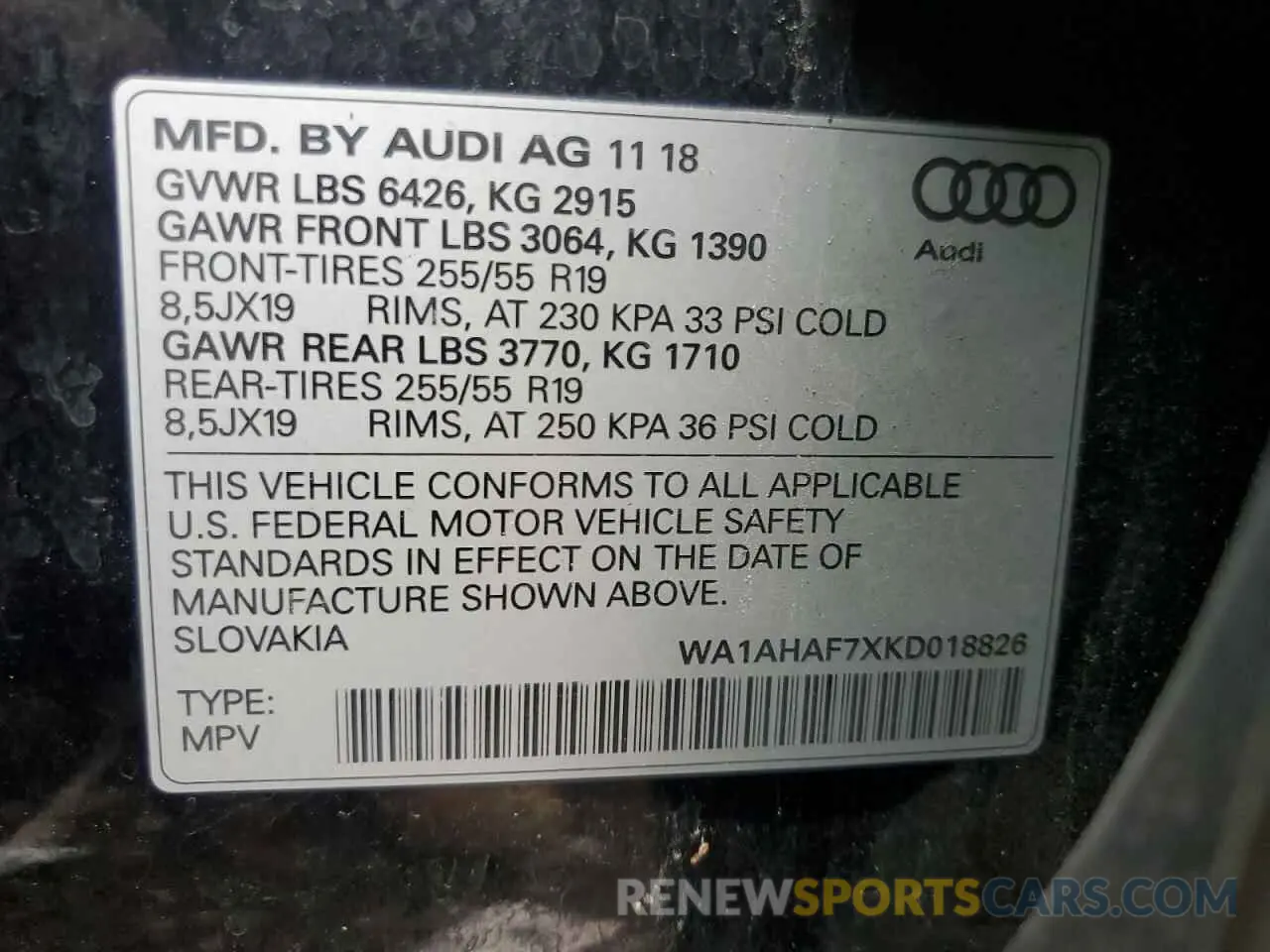 13 fotografías del automóvil dañado WA1AHAF7XKD018826 AUDI Q7 2019