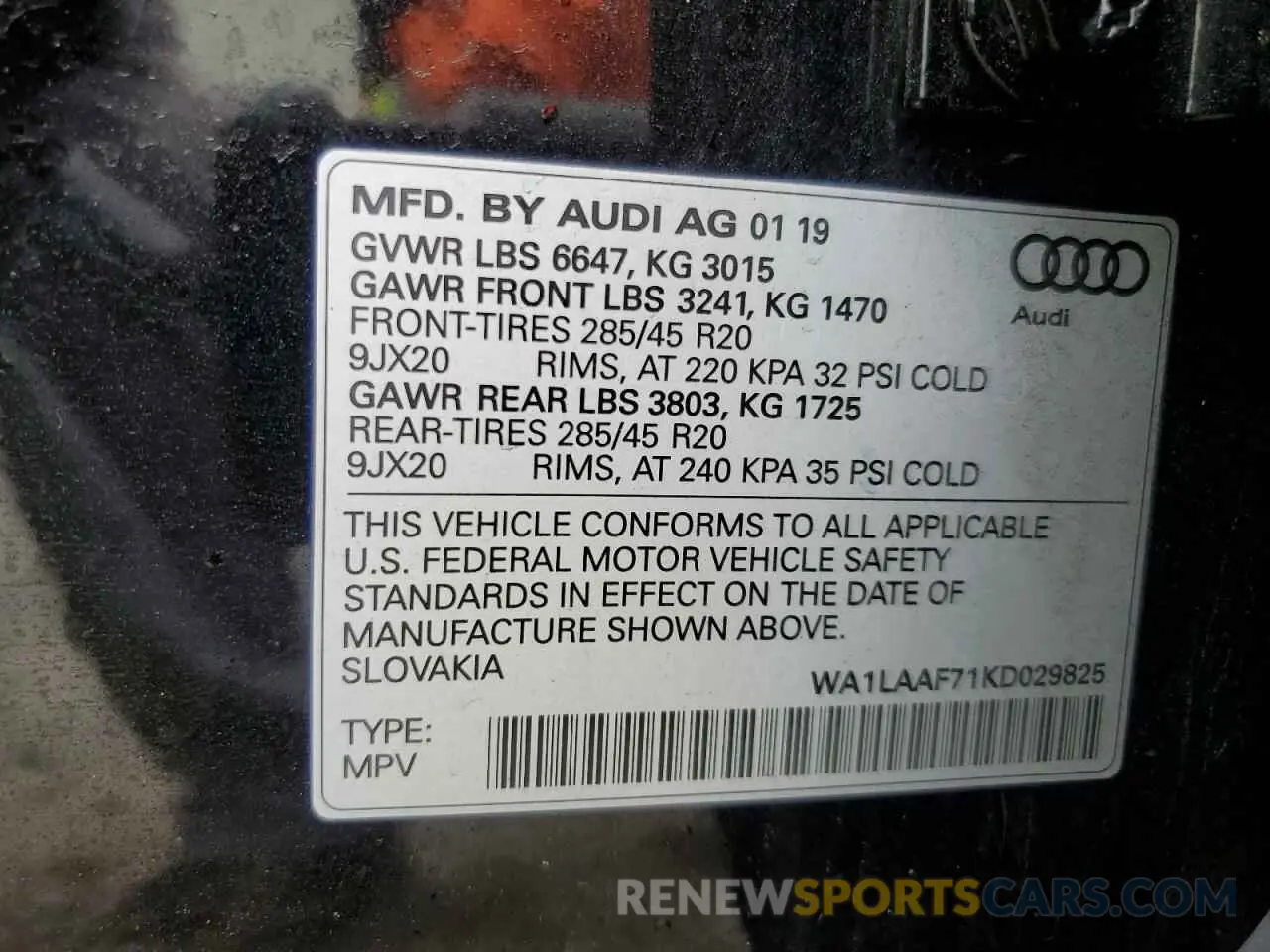 15 fotografías del automóvil dañado WA1LAAF71KD029825 AUDI Q7 2019