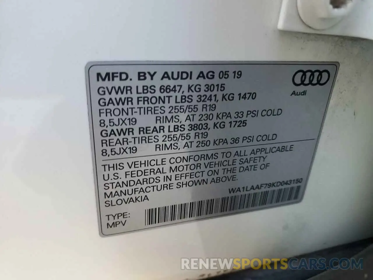 13 fotografías del automóvil dañado WA1LAAF79KD043150 AUDI Q7 2019