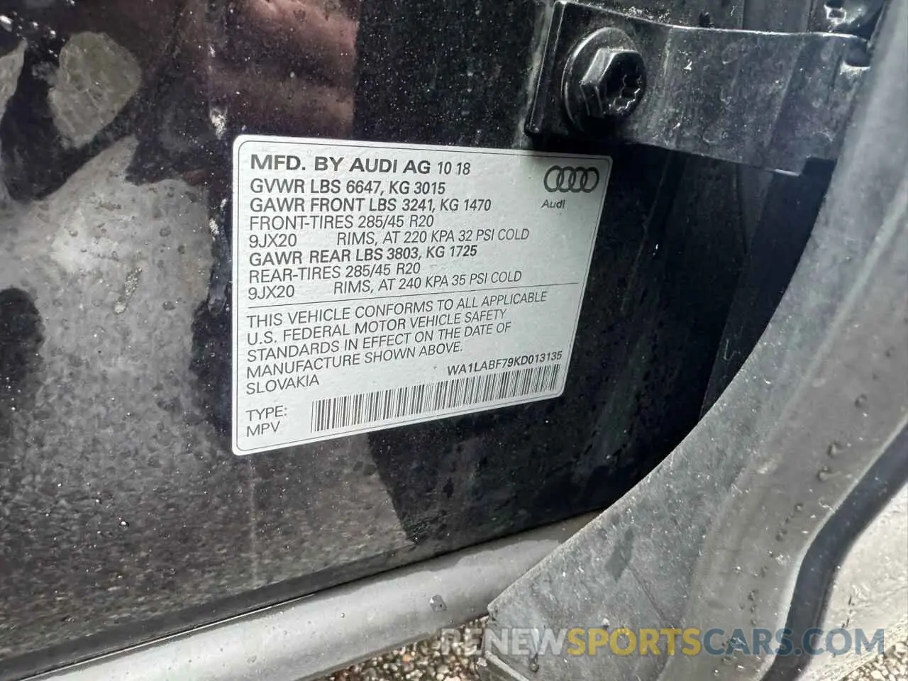 10 fotografías del automóvil dañado WA1LABF79KD013135 AUDI Q7 2019