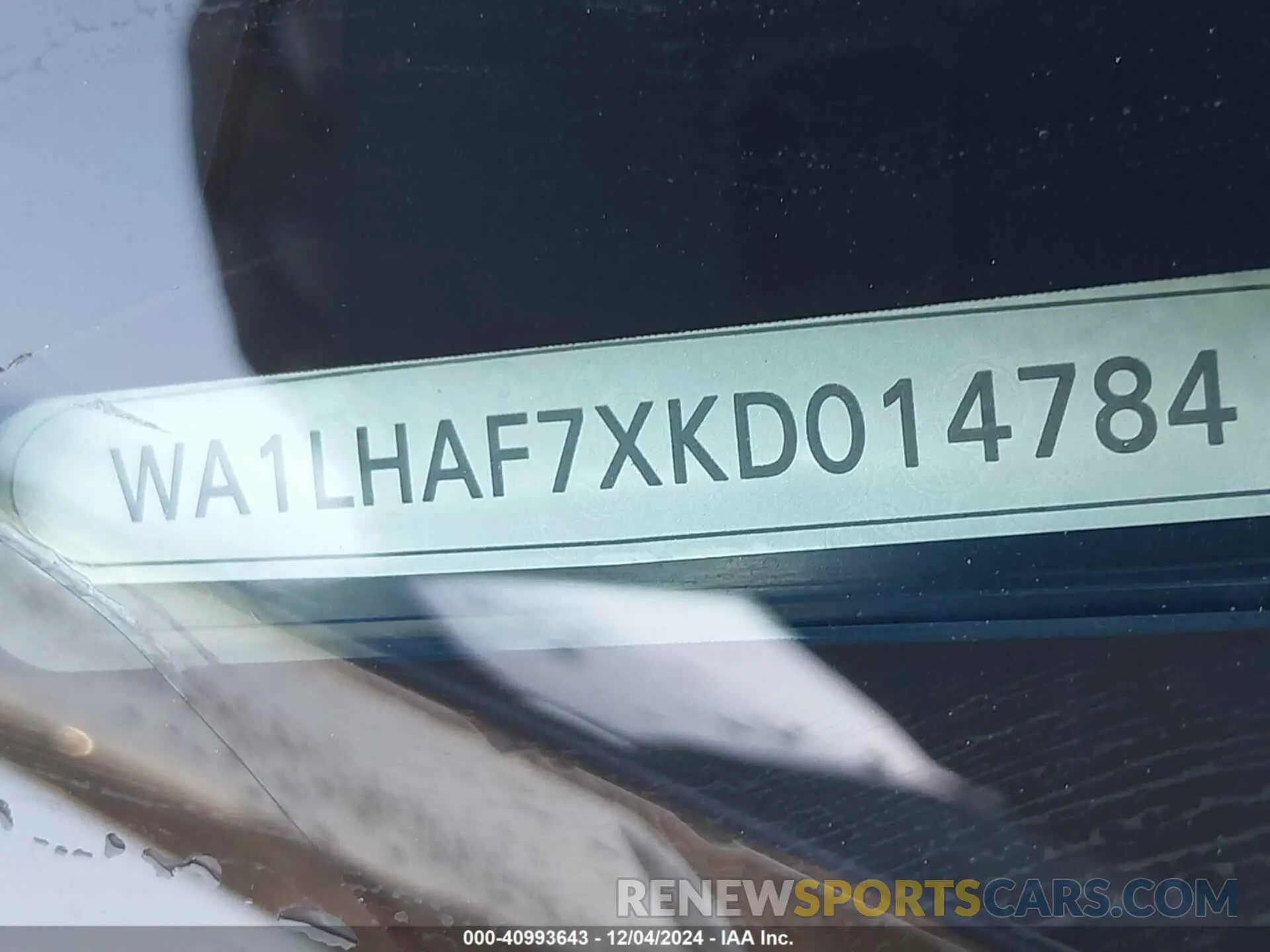 9 fotografías del automóvil dañado WA1LHAF7XKD014784 AUDI Q7 2019