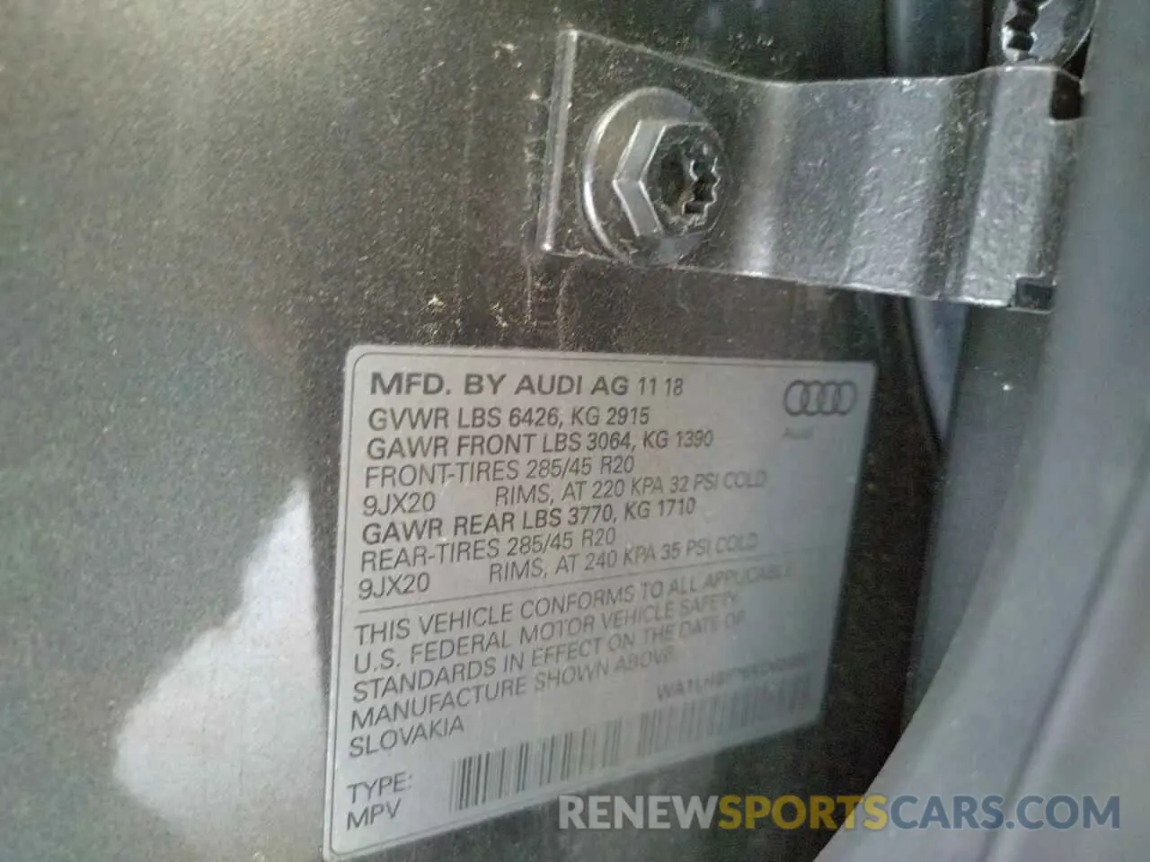 10 fotografías del automóvil dañado WA1LHBF76KD020927 AUDI Q7 2019