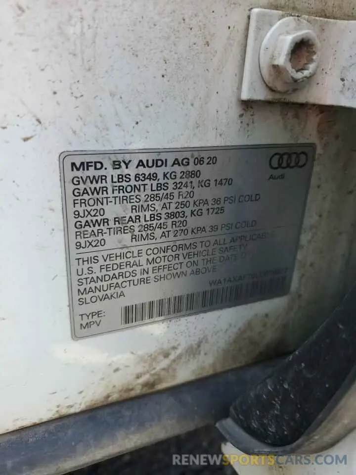 12 fotografías del automóvil dañado WA1AXAF70LD010822 AUDI Q7 2020