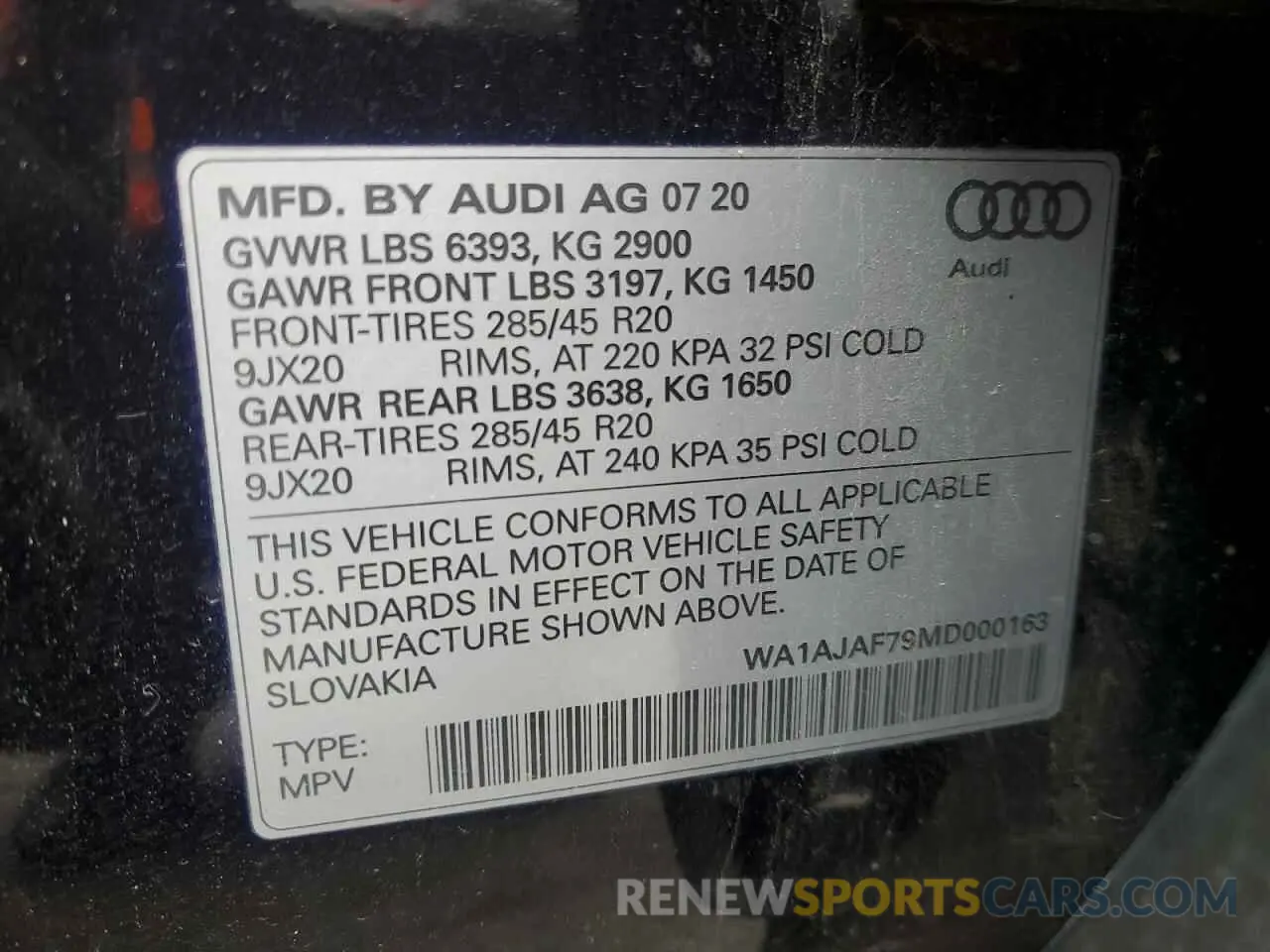 14 fotografías del automóvil dañado WA1AJAF79MD000163 AUDI Q7 2021