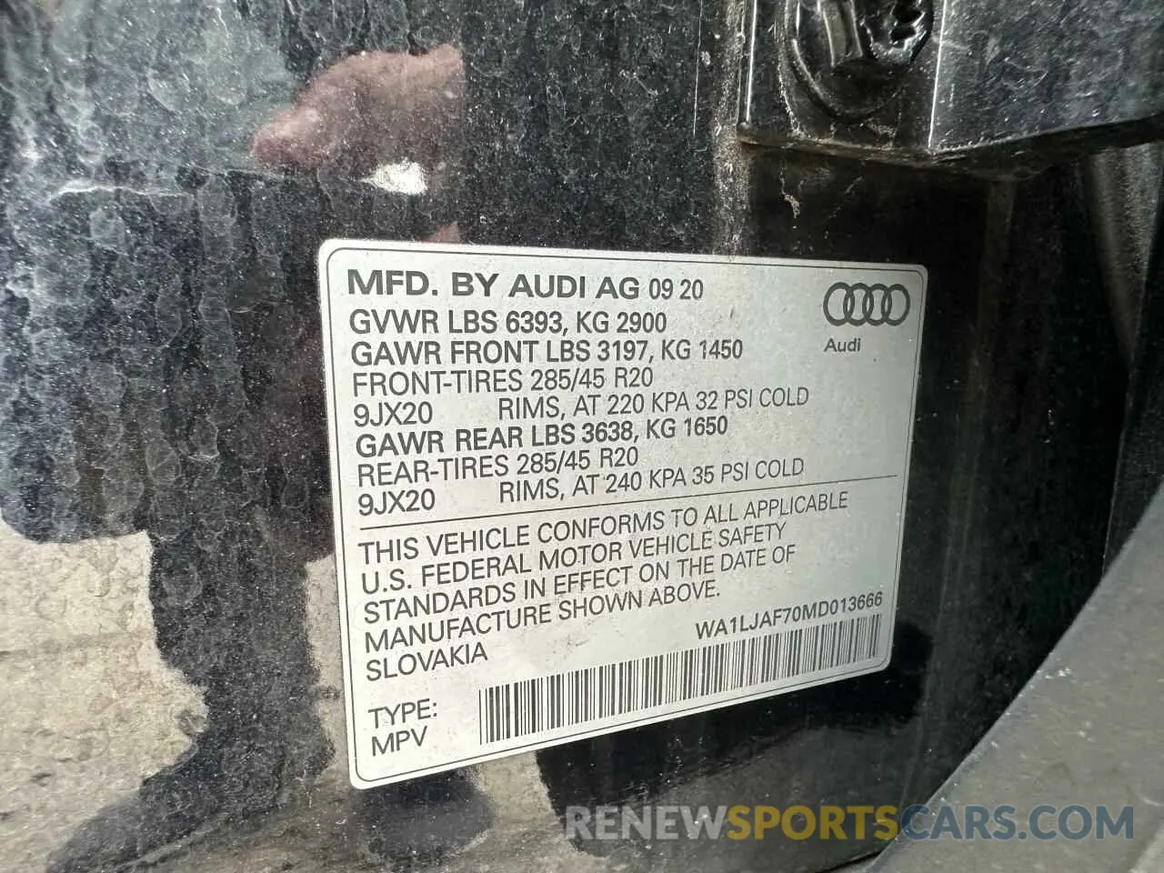 10 fotografías del automóvil dañado WA1LJAF70MD013666 AUDI Q7 2021