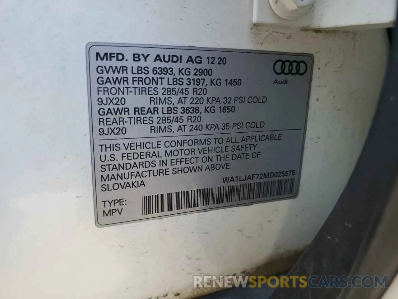 13 fotografías del automóvil dañado WA1LJAF72MD025575 AUDI Q7 2021