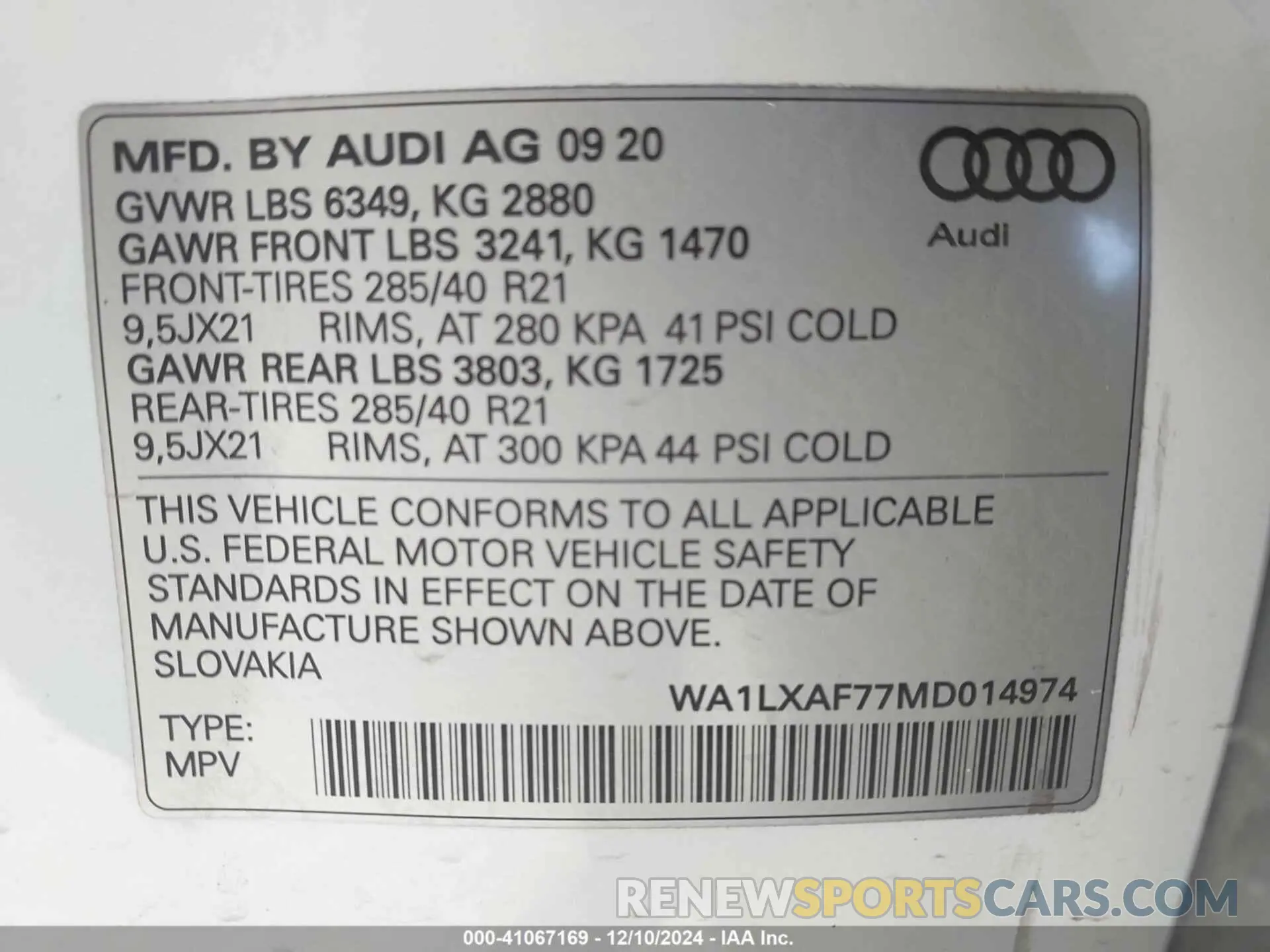 9 fotografías del automóvil dañado WA1LXAF77MD014974 AUDI Q7 2021