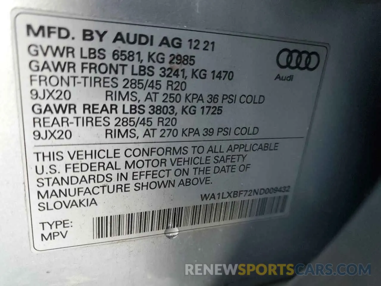 13 fotografías del automóvil dañado WA1LXBF72ND009432 AUDI Q7 2022