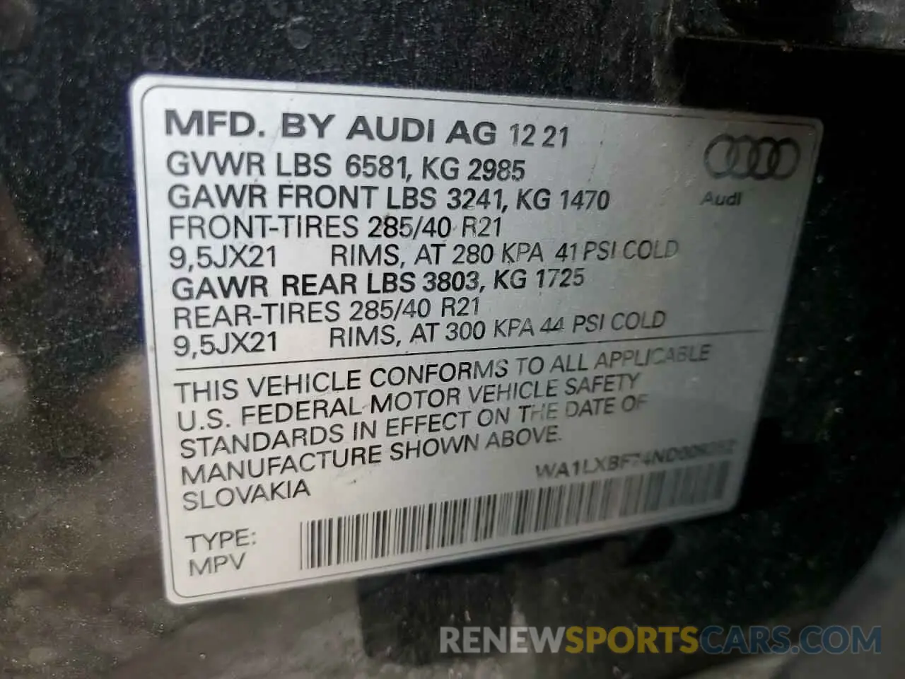 15 fotografías del automóvil dañado WA1LXBF74ND009352 AUDI Q7 2022