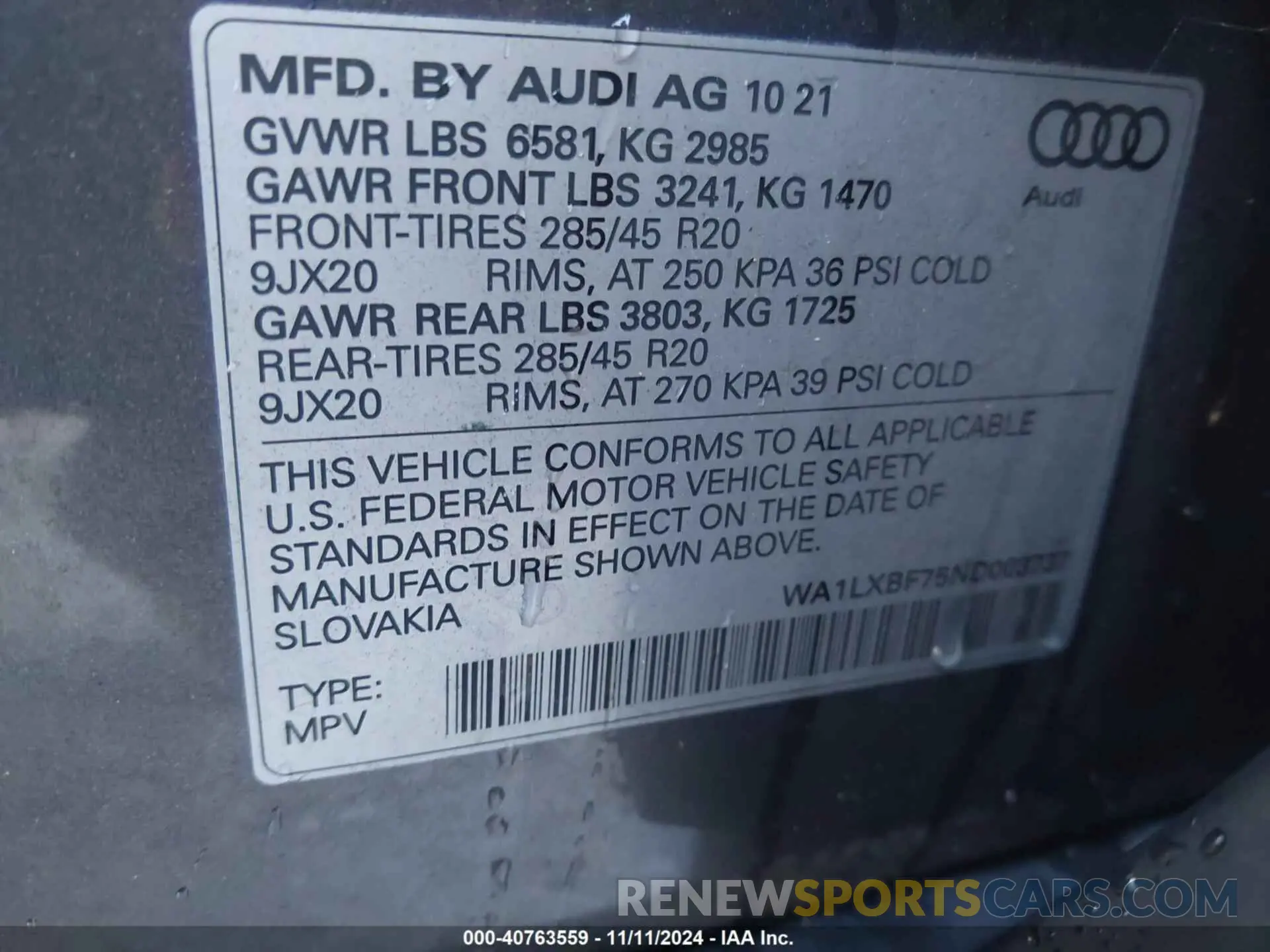 9 fotografías del automóvil dañado WA1LXBF75ND003737 AUDI Q7 2022