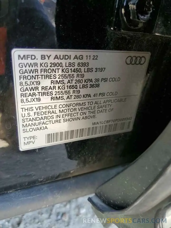 13 fotografías del automóvil dañado WA1LCBF70PD008343 AUDI Q7 2023