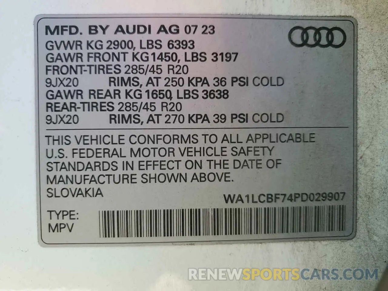 14 fotografías del automóvil dañado WA1LCBF74PD029907 AUDI Q7 2023