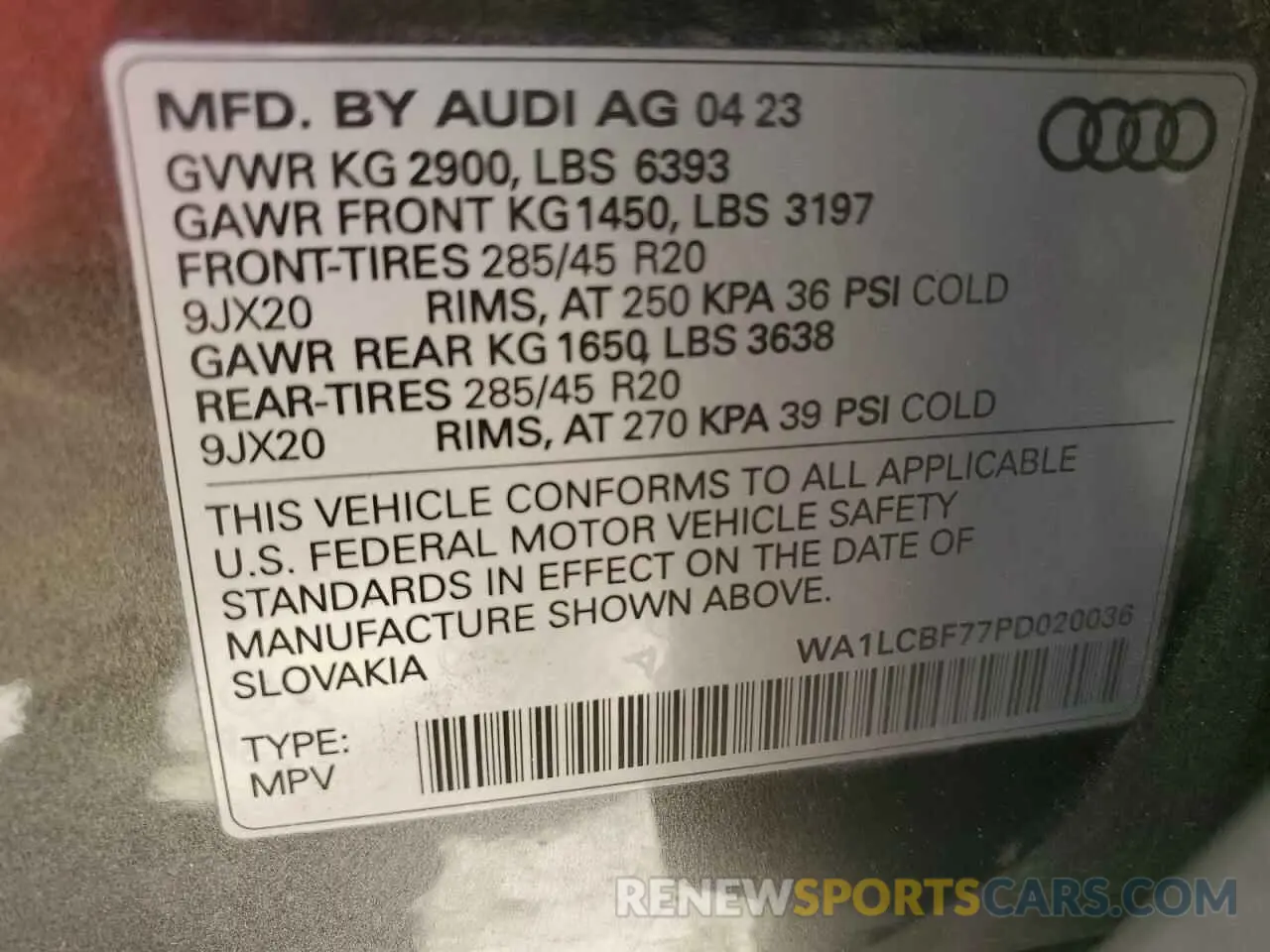 14 fotografías del automóvil dañado WA1LCBF77PD020036 AUDI Q7 2023