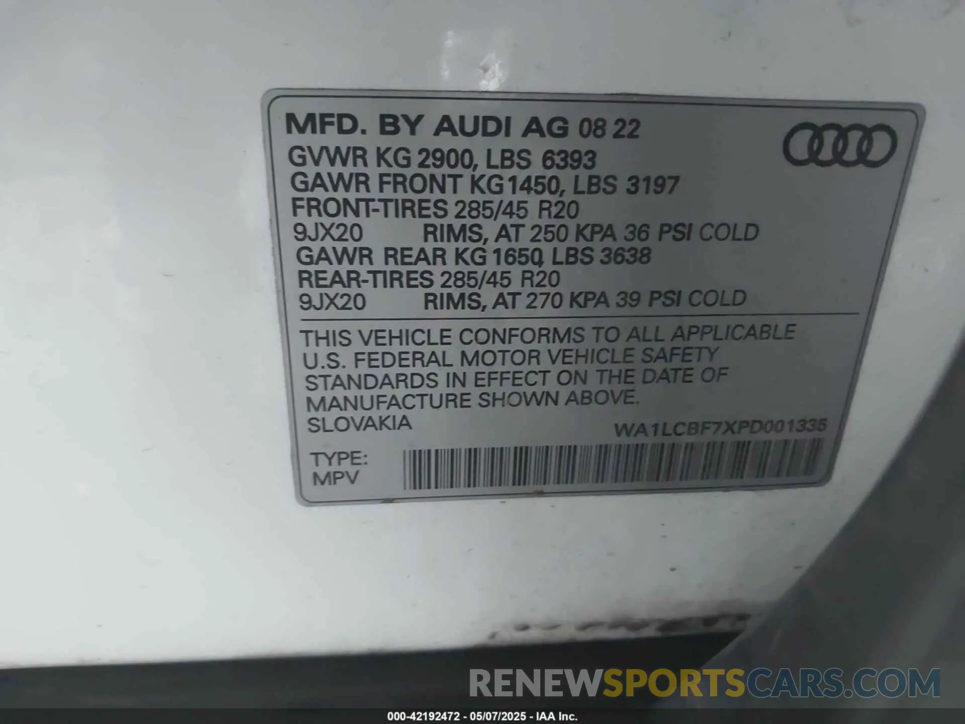 9 fotografías del automóvil dañado WA1LCBF7XPD001335 AUDI Q7 2023