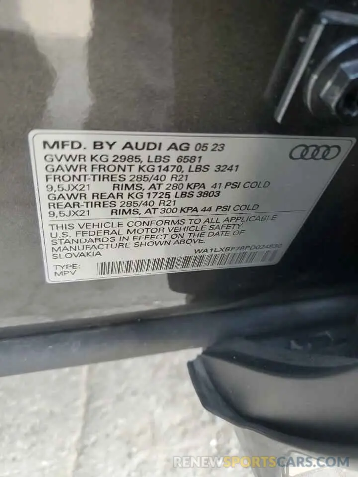 13 fotografías del automóvil dañado WA1LXBF78PD024830 AUDI Q7 2023