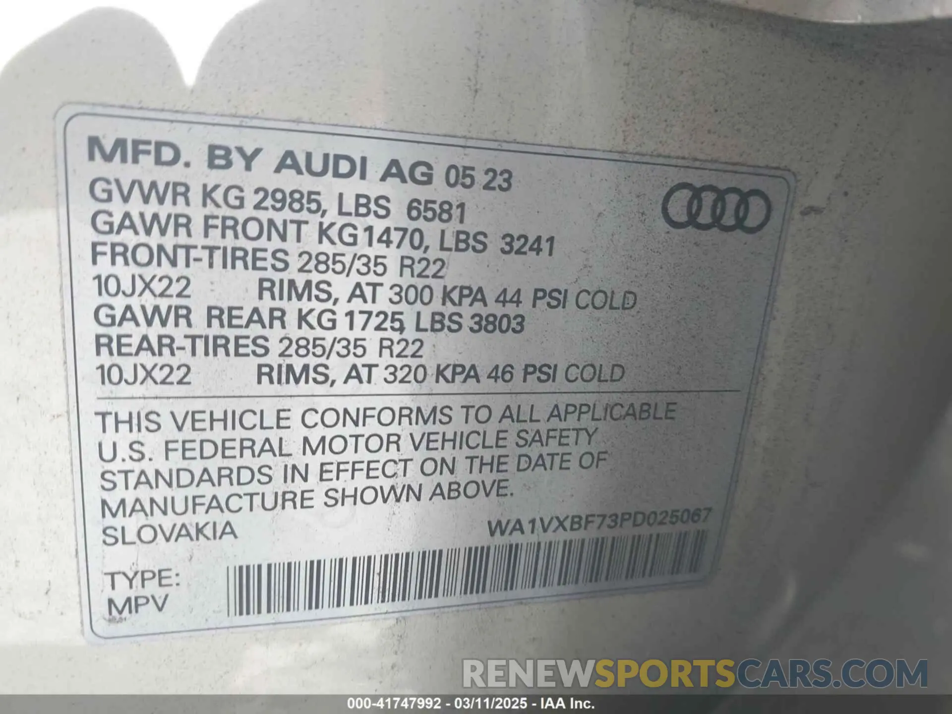 9 fotografías del automóvil dañado WA1VXBF73PD025067 AUDI Q7 2023