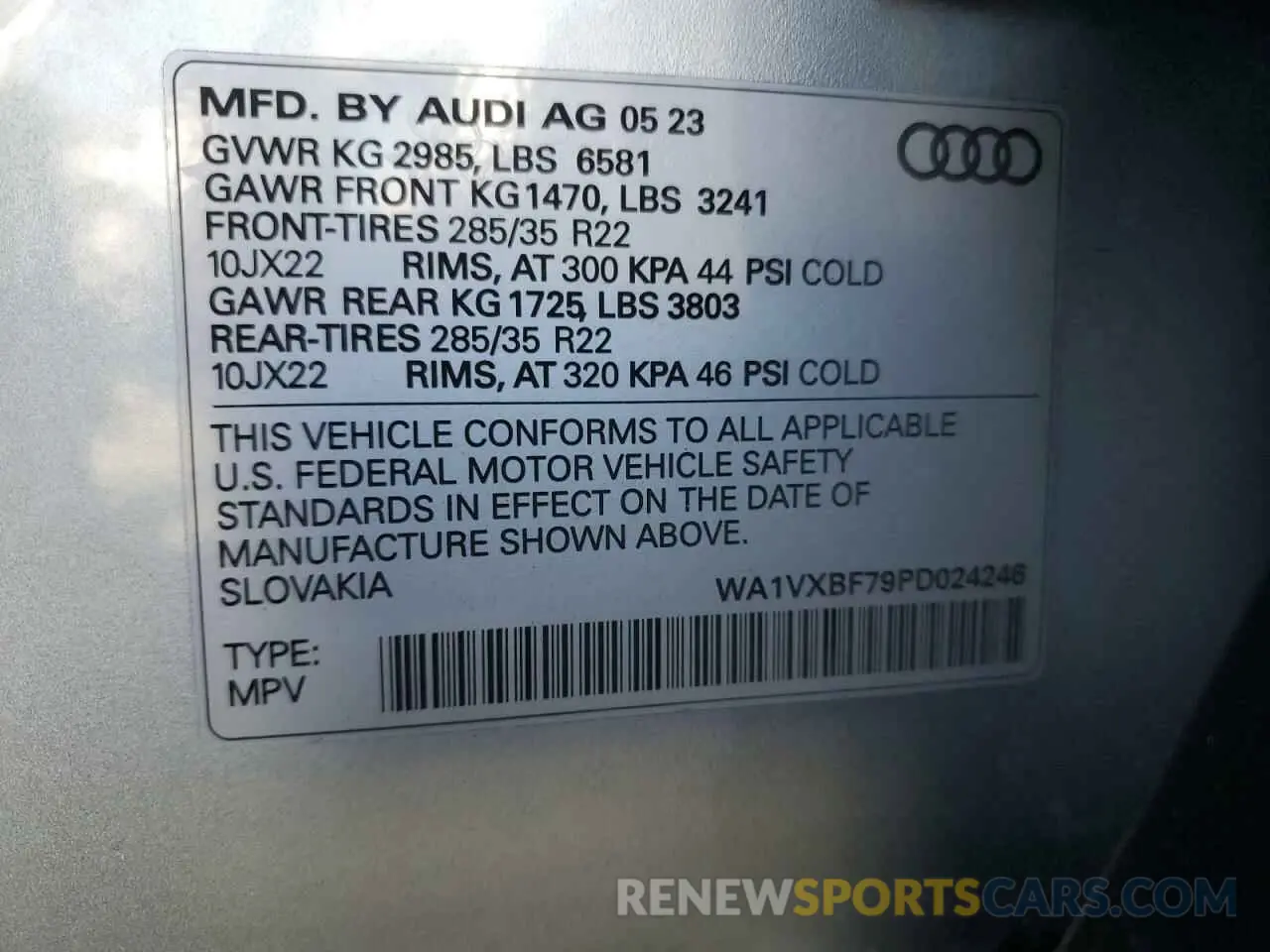 13 fotografías del automóvil dañado WA1VXBF79PD024246 AUDI Q7 2023