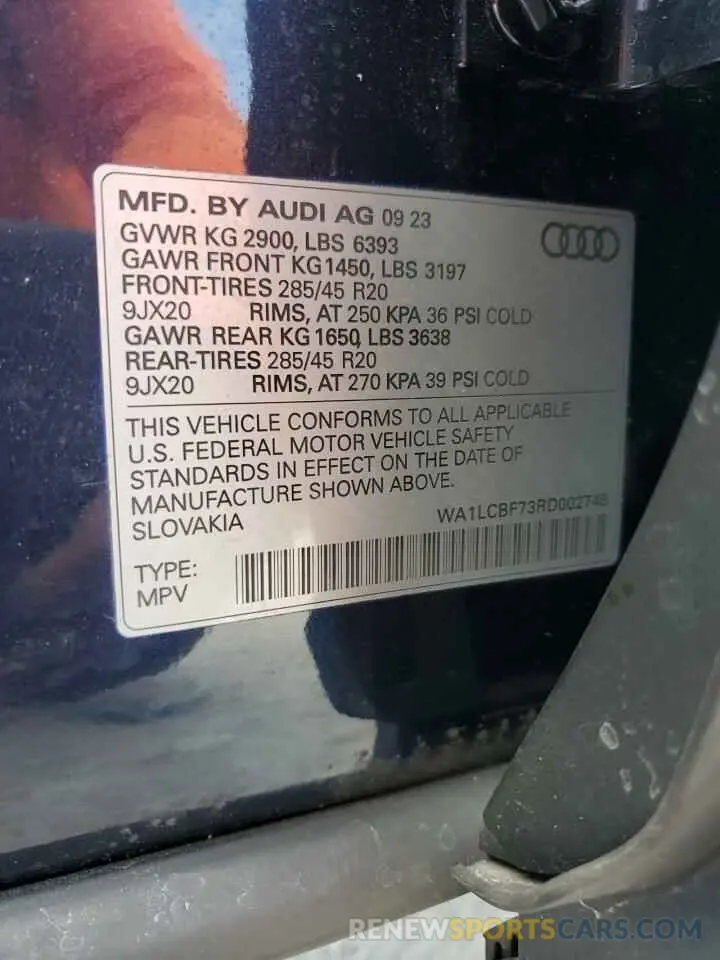 12 fotografías del automóvil dañado WA1LCBF73RD002748 AUDI Q7 2024
