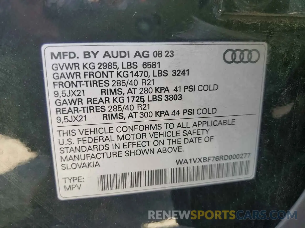13 fotografías del automóvil dañado WA1VXBF76RD000277 AUDI Q7 2024