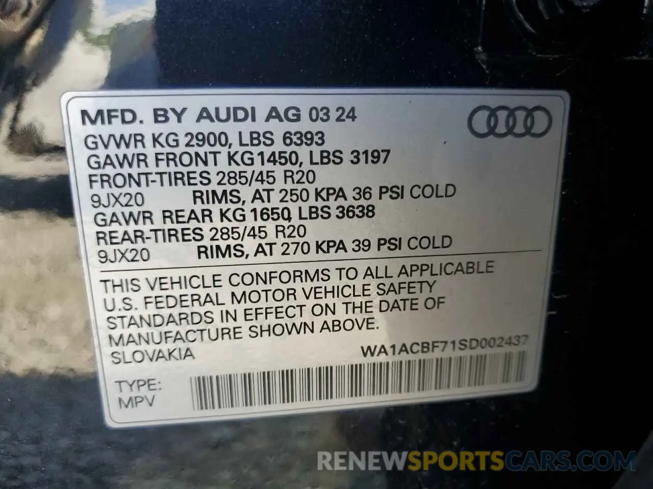 14 fotografías del automóvil dañado WA1ACBF71SD002437 AUDI Q7 2025