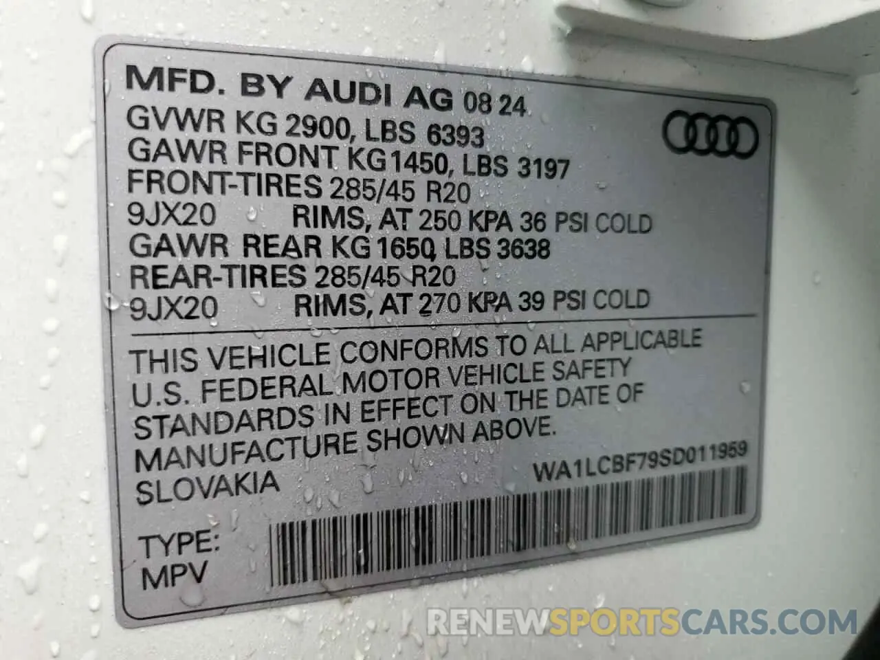 13 fotografías del automóvil dañado WA1LCBF79SD011959 AUDI Q7 2025