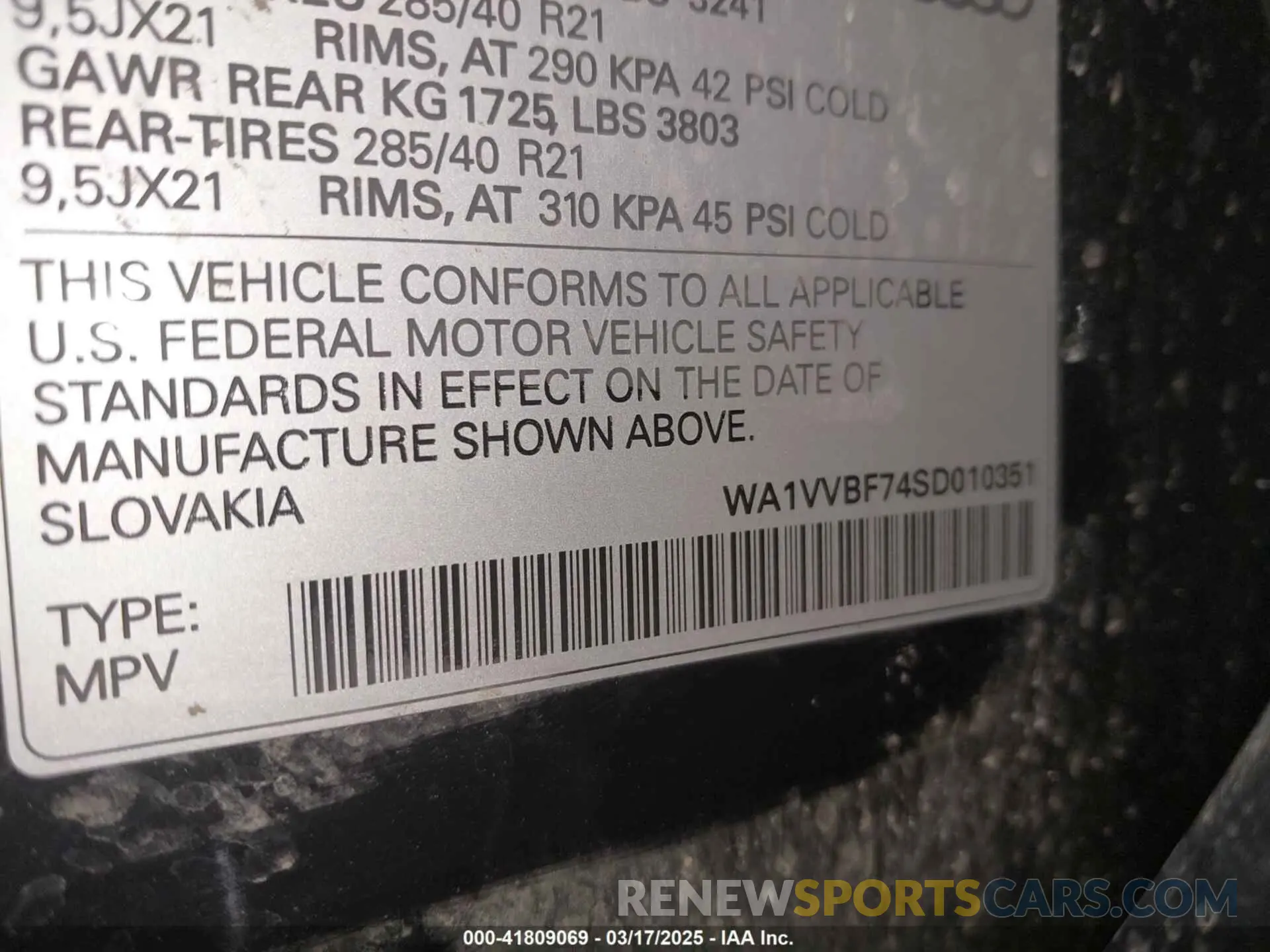 9 fotografías del automóvil dañado WA1VVBF74SD010351 AUDI Q7 2025