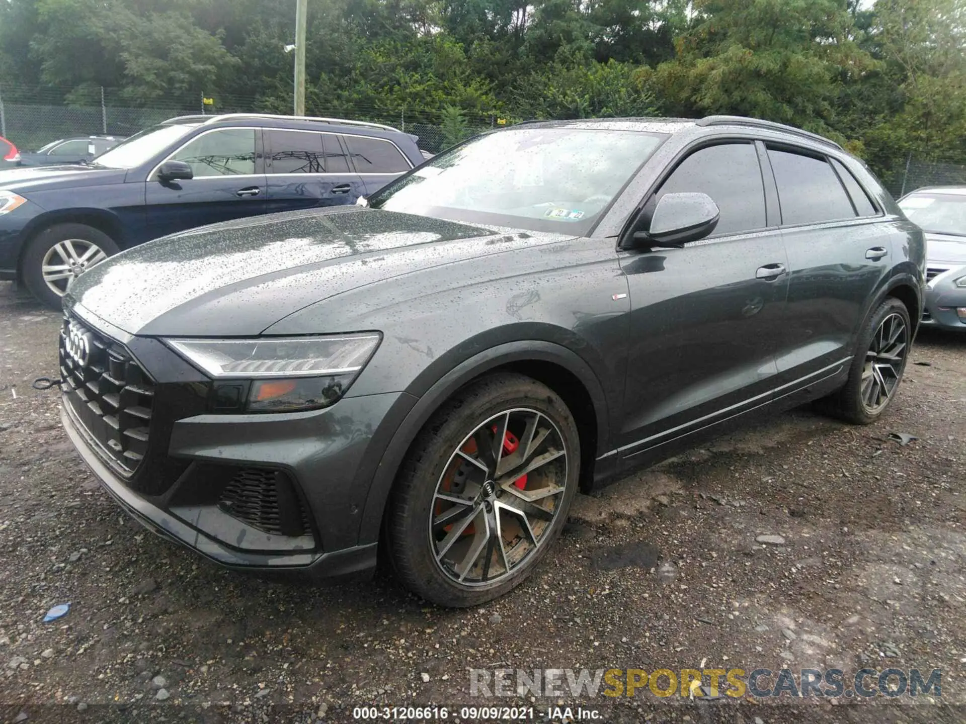 2 fotografías del automóvil dañado WA1EVAF12KD025565 AUDI Q8 2019
