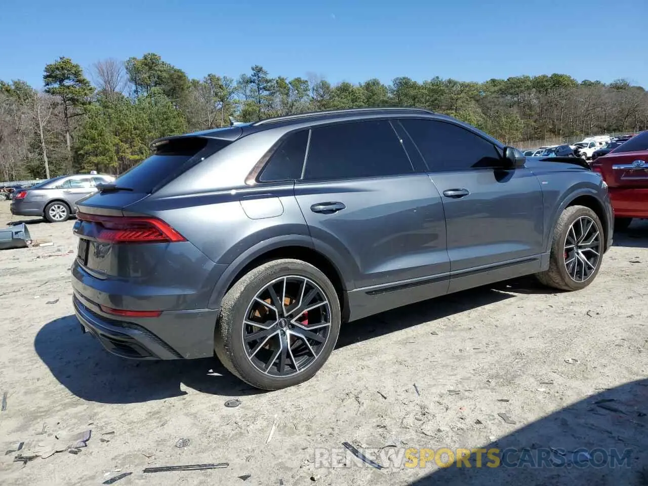 3 fotografías del automóvil dañado WA1EVAF1XLD003508 AUDI Q8 2020