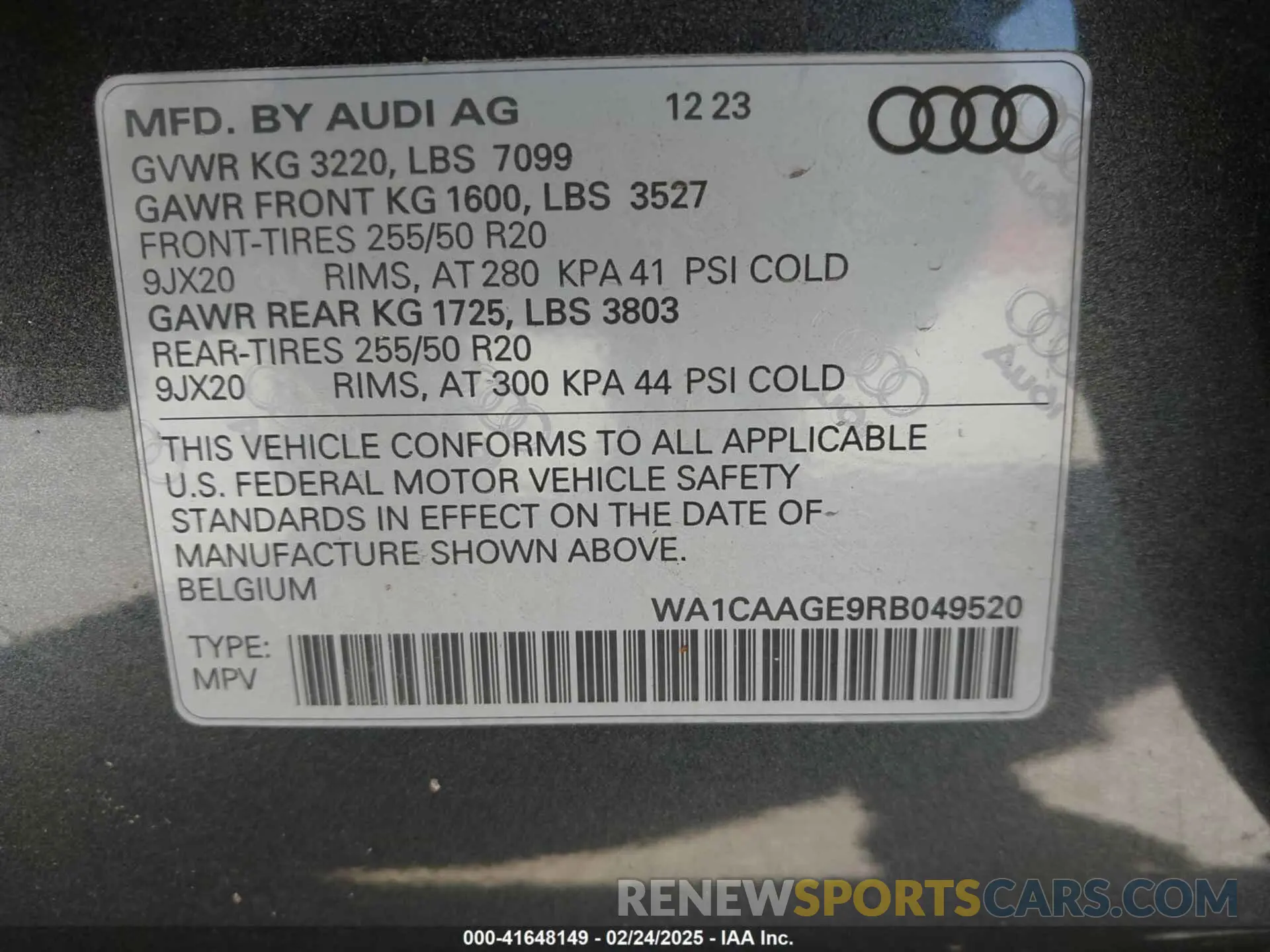 9 fotografías del automóvil dañado WA1CAAGE9RB049520 AUDI Q8 E-TRON 2024